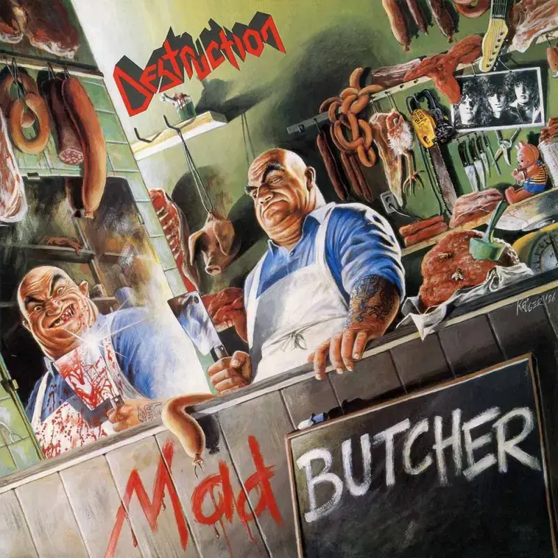DESTRUCTION · Mad Butcher | CLEAR/YELLOW/RED FIRE SPLATTER LP · Picture 1 DESTRUCTION · Mad Butcher | CLEAR/YELLOW/RED FIRE SPLATTER LP (Thrash Metal Vinyl) · Picture 1