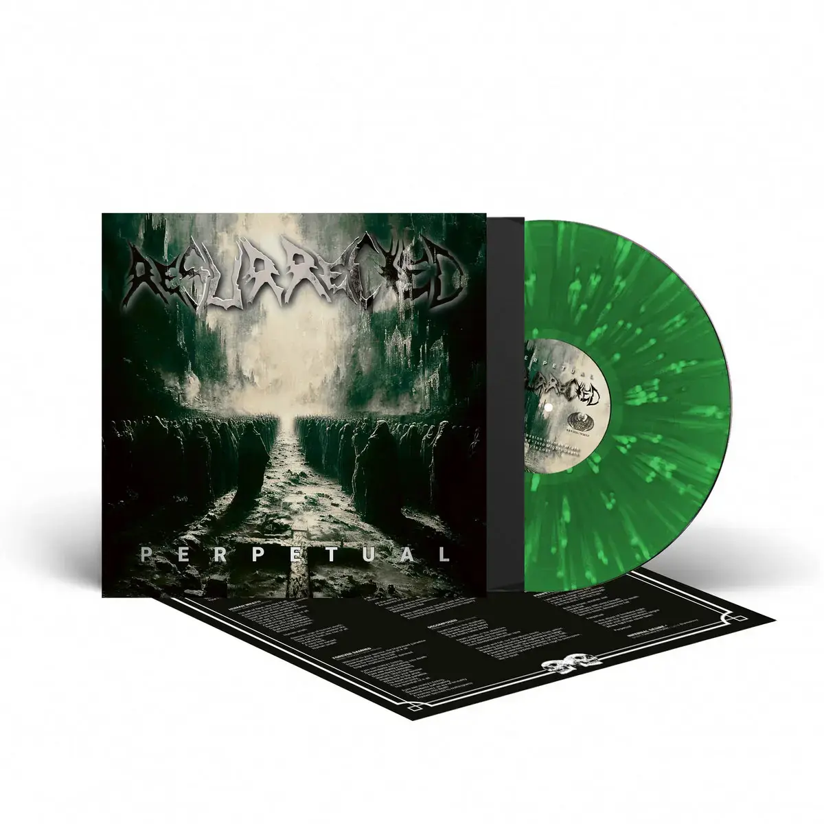 RESURRECTED - Perpetual · GREEN/WHITE SPLATTER LP (Death Metal Vinyl)