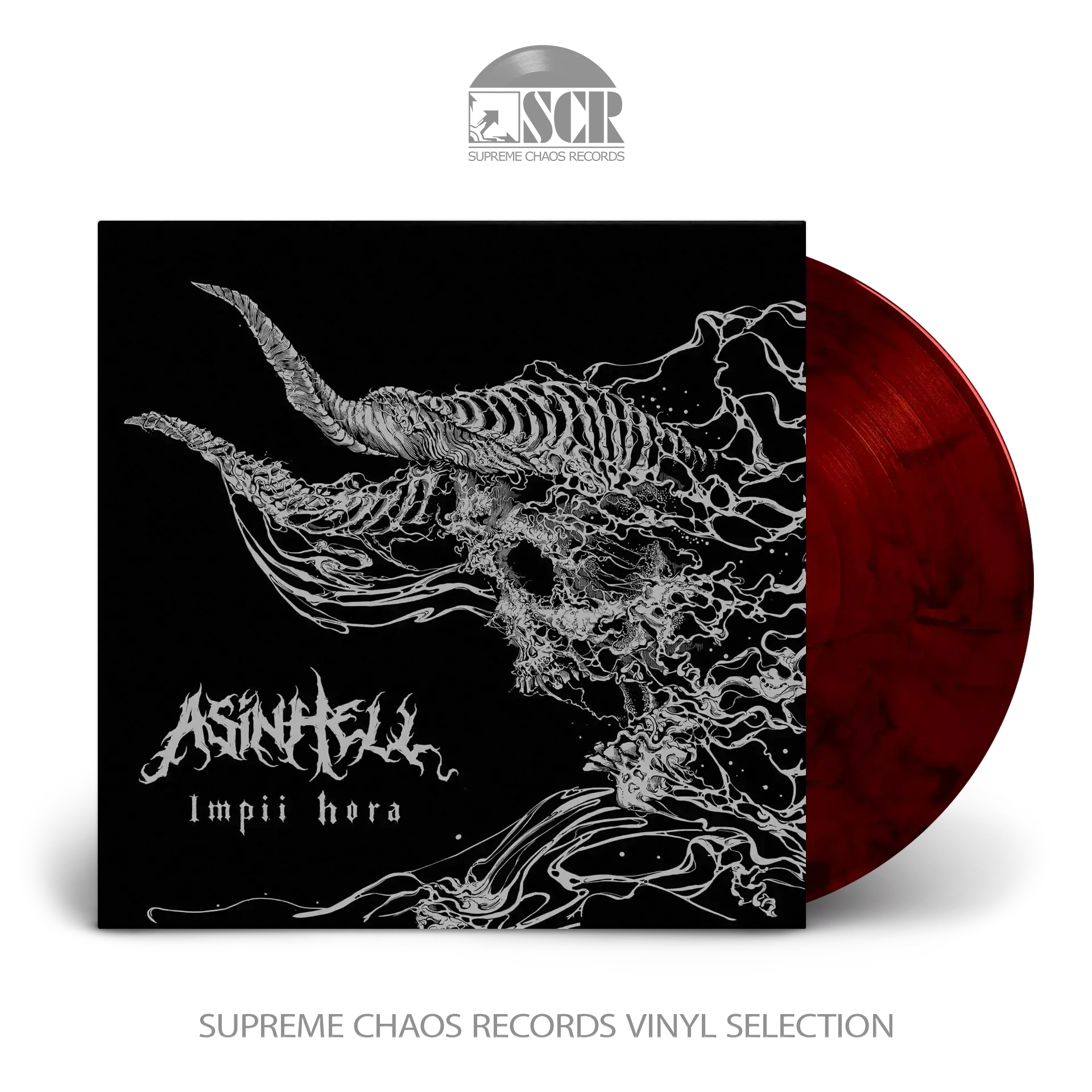 ASINHELL - Impii Hora · CRIMSON RED MARBLED LP