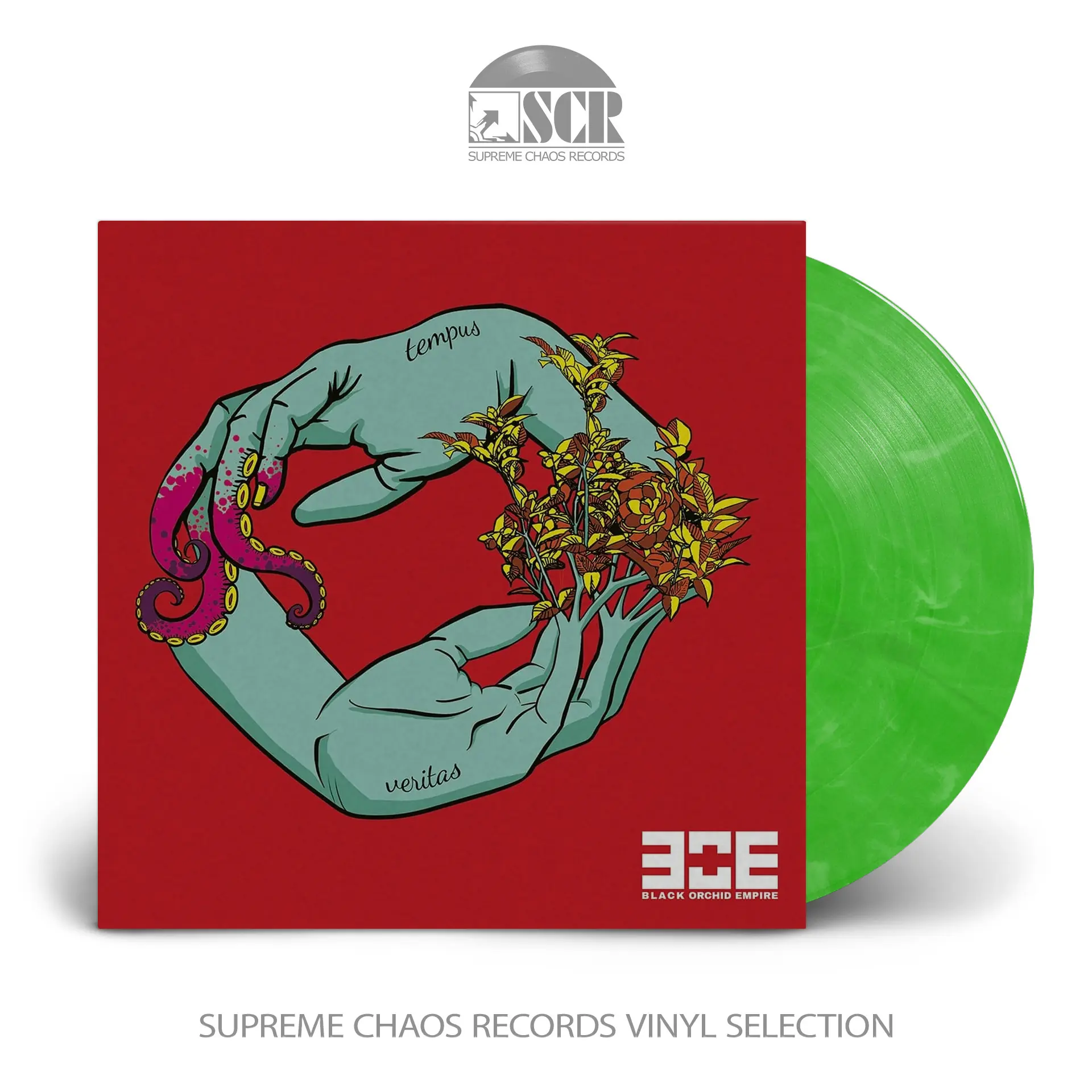 BLACK ORCHID EMPIRE · Tempus Veritas | TRANSPARENT GREEN/WHITE MARBLED LP BLACK ORCHID EMPIRE · Tempus Veritas | TRANSPARENT GREEN/WHITE MARBLED LP (Progressive Metal Vinyl)