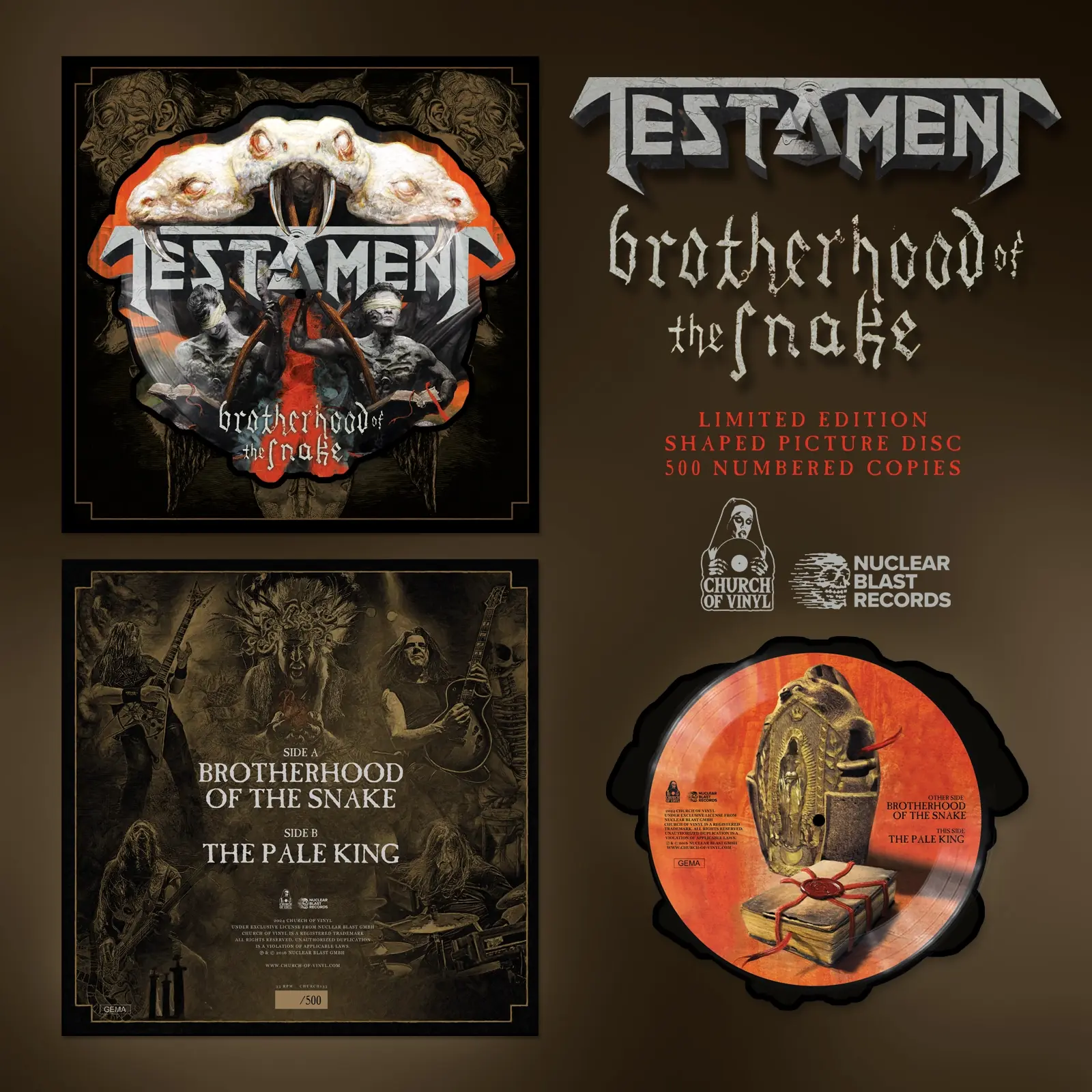 TESTAMENT - Brotherhood Of The Snake · SHAPE PICTURE LP