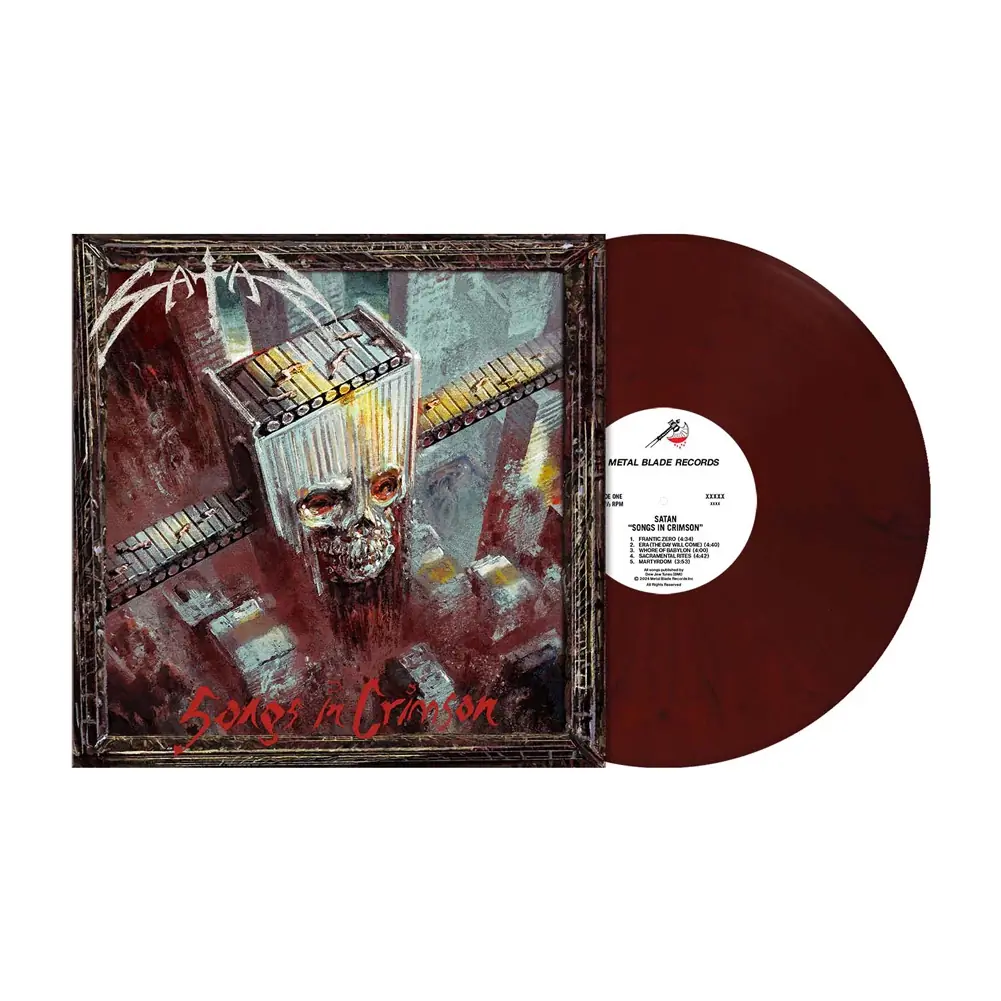 SATAN · Songs in Crimson | DARK CRIMSON RED MARBLED LP (Heavy Metal Vinyl)