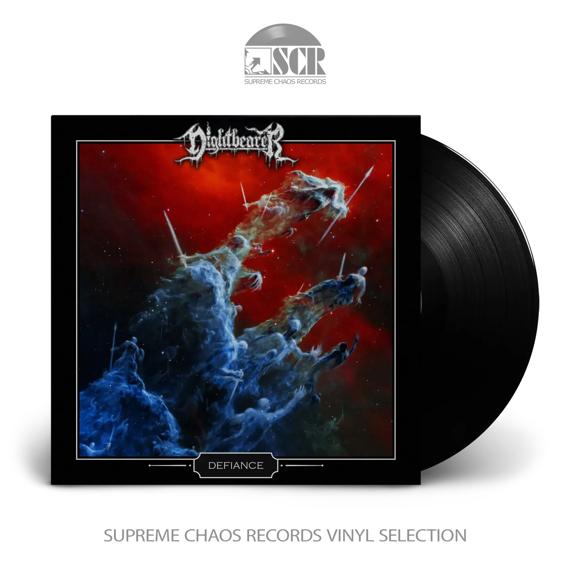 NIGHTBEARER - Defiance · BLACK LP NIGHTBEARER - Defiance · BLACK LP (Death Metal Vinyl)