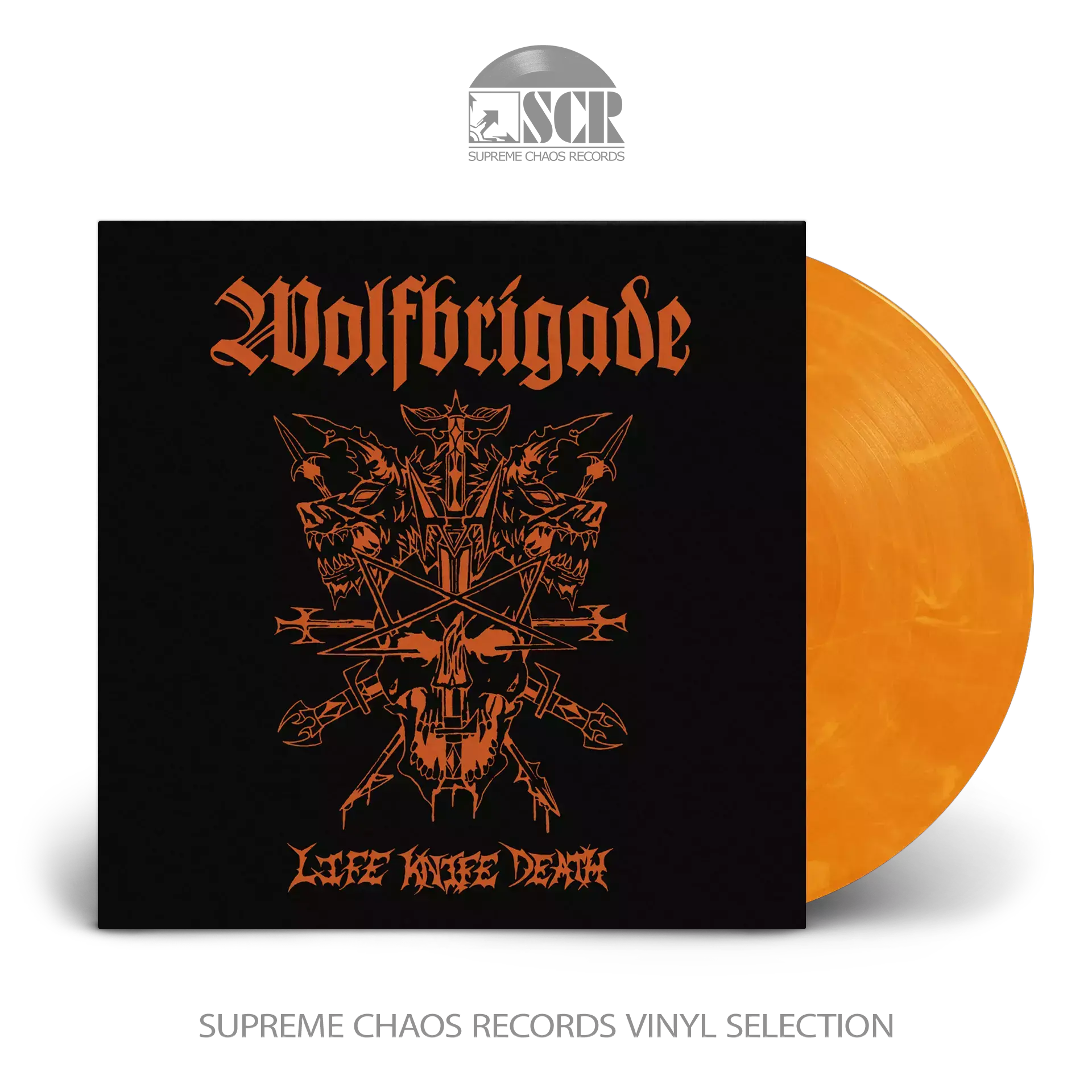 WOLFBRIGADE - Life Knife Death · ORANGE MARBLED LP