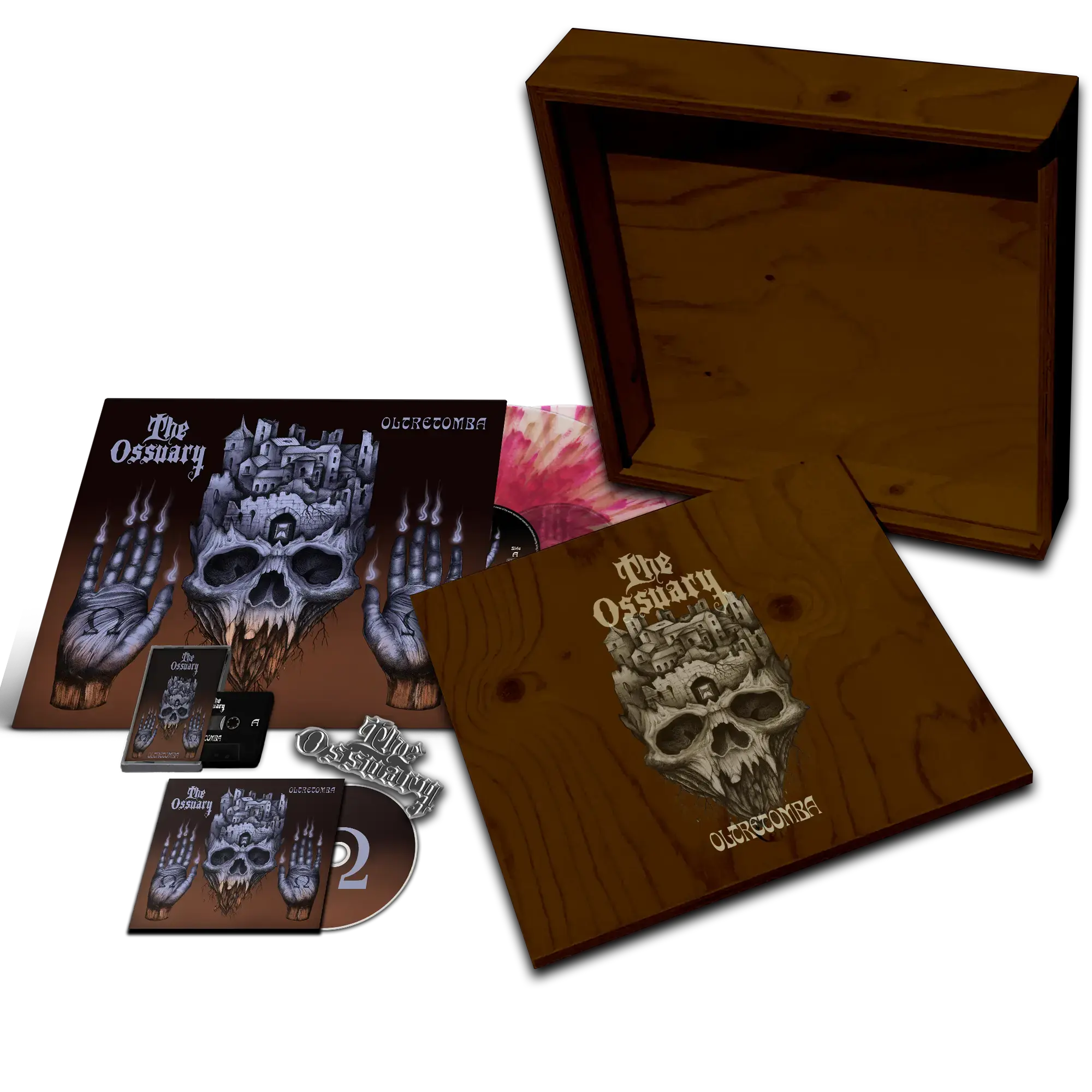 THE OSSUARY · Oltretomba | WOODEN LP/CD/TAPE BOX (Hard Rock Vinyl)