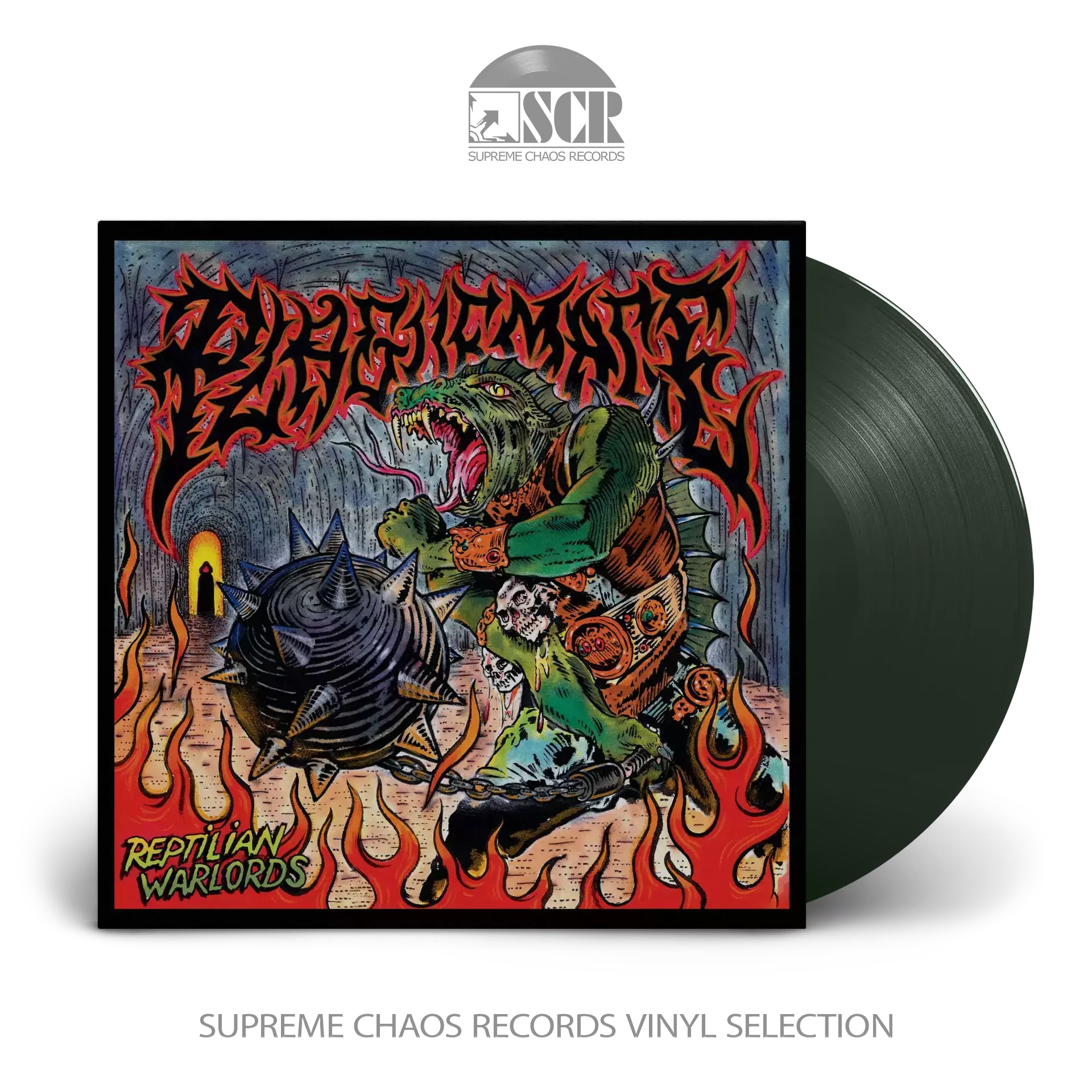 PLAGUEMACE · Reptilian Warlords Reptilian | GREEN LP PLAGUEMACE · Reptilian Warlords Reptilian | GREEN LP (Death Metal Vinyl)