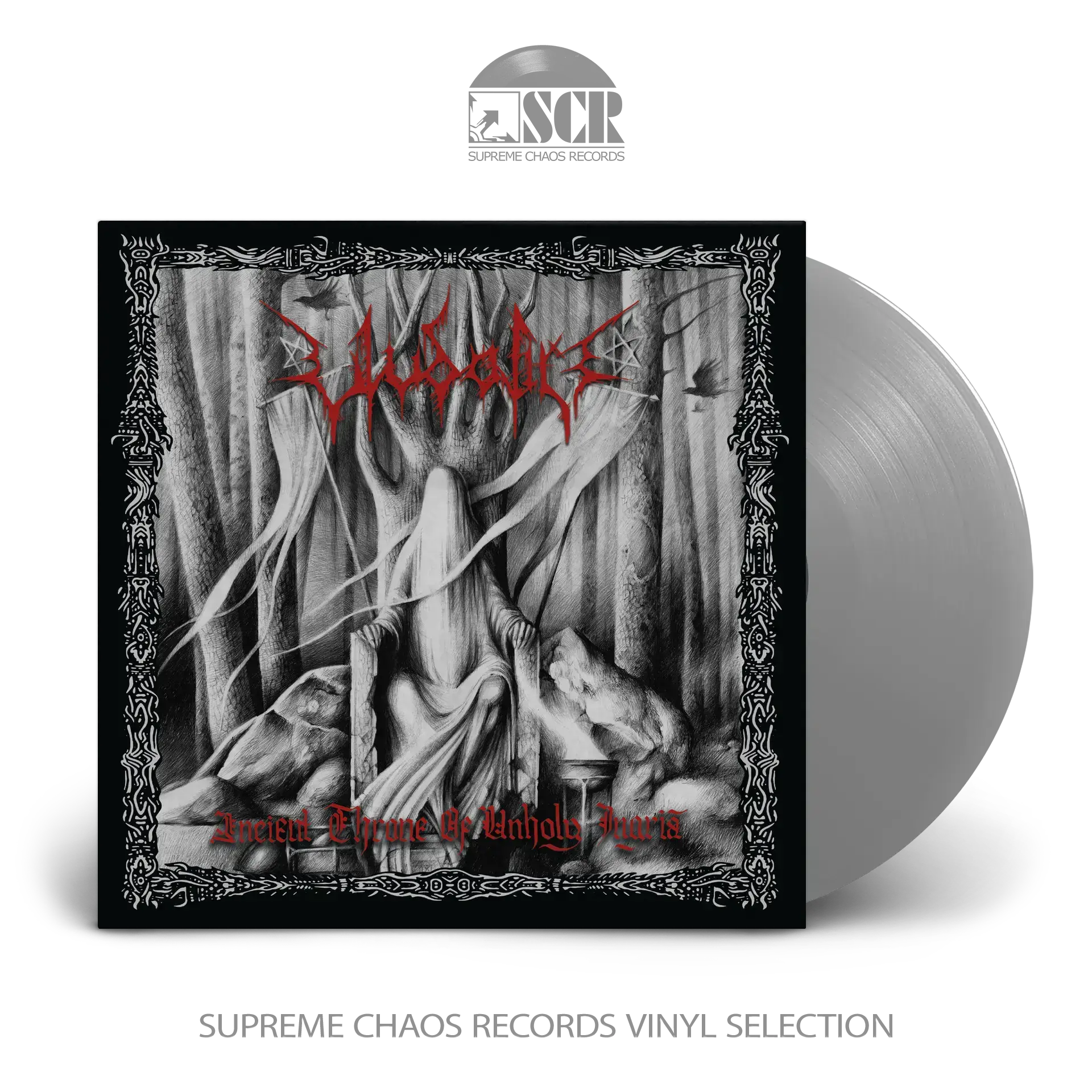 ULVDALIR - Ancient Throne Of Unholy Ingria · SILVER LP ULVDALIR - Ancient Throne Of Unholy Ingria · SILVER LP (Black Metal Vinyl)