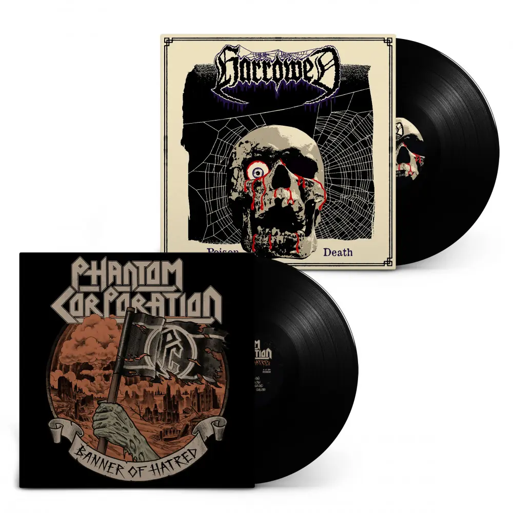 PHANTOM CORPORATION / HARROWED - Split · BLACK LP