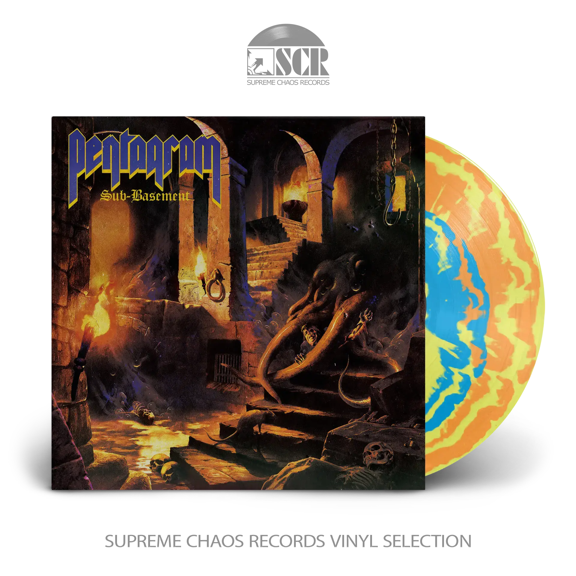PENTAGRAM - Sub-Basement · YELLOW/ORANGE/BLUE MERGE LP PENTAGRAM - Sub-Basement · YELLOW/ORANGE/BLUE MERGE LP (Doom Metal Vinyl)