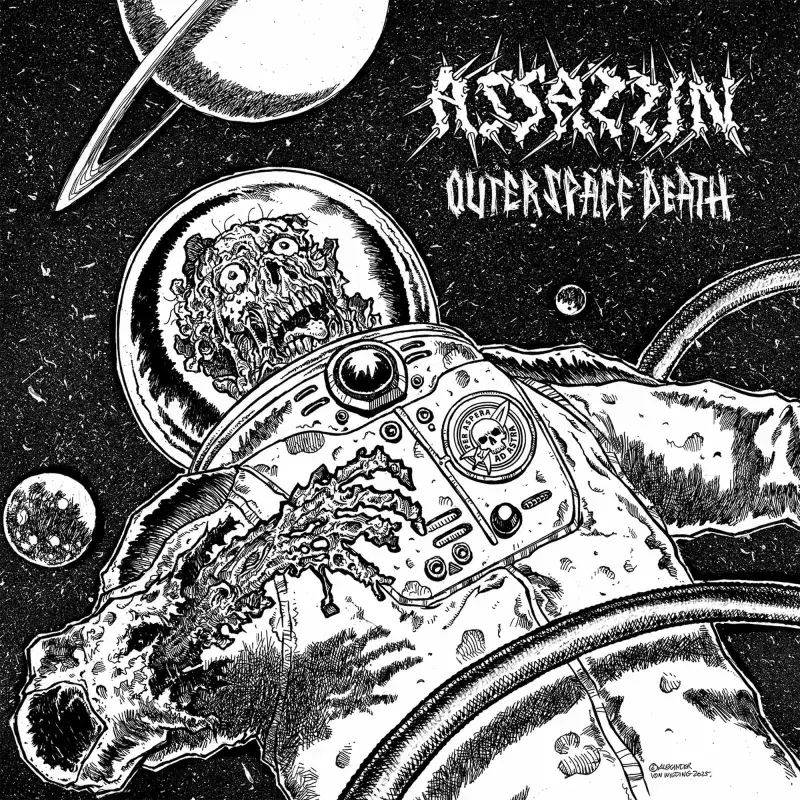 ASSASSIN - Outer Space Death · WHTIE/BLACK GALAXY LP (Thrash Metal Vinyl) · Picture 1