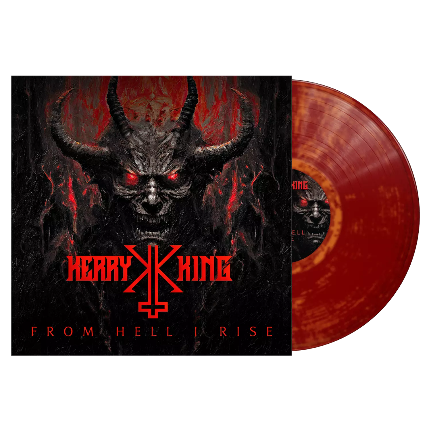 KERRY KING - From Hell I Rise [DARK RED/ORANGE MARBLED LP]