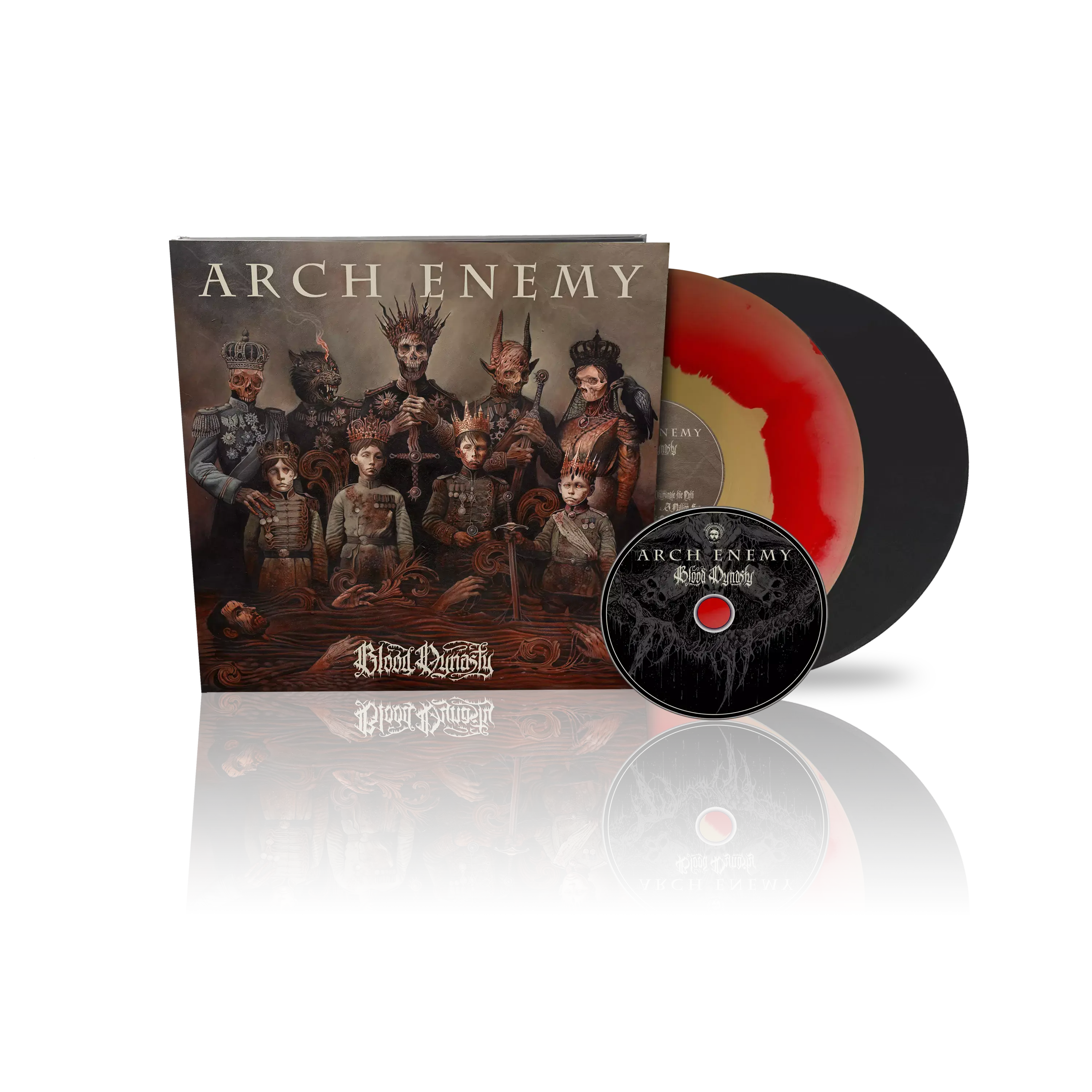 ARCH ENEMY - Blood Dynasty · RED/GOLDEN DLP+BONUS LP+CD ARTBOOK ARCH ENEMY - Blood Dynasty · RED/GOLDEN DLP+BONUS LP+CD ARTBOOK (Melodic Death Metal Vinyl)