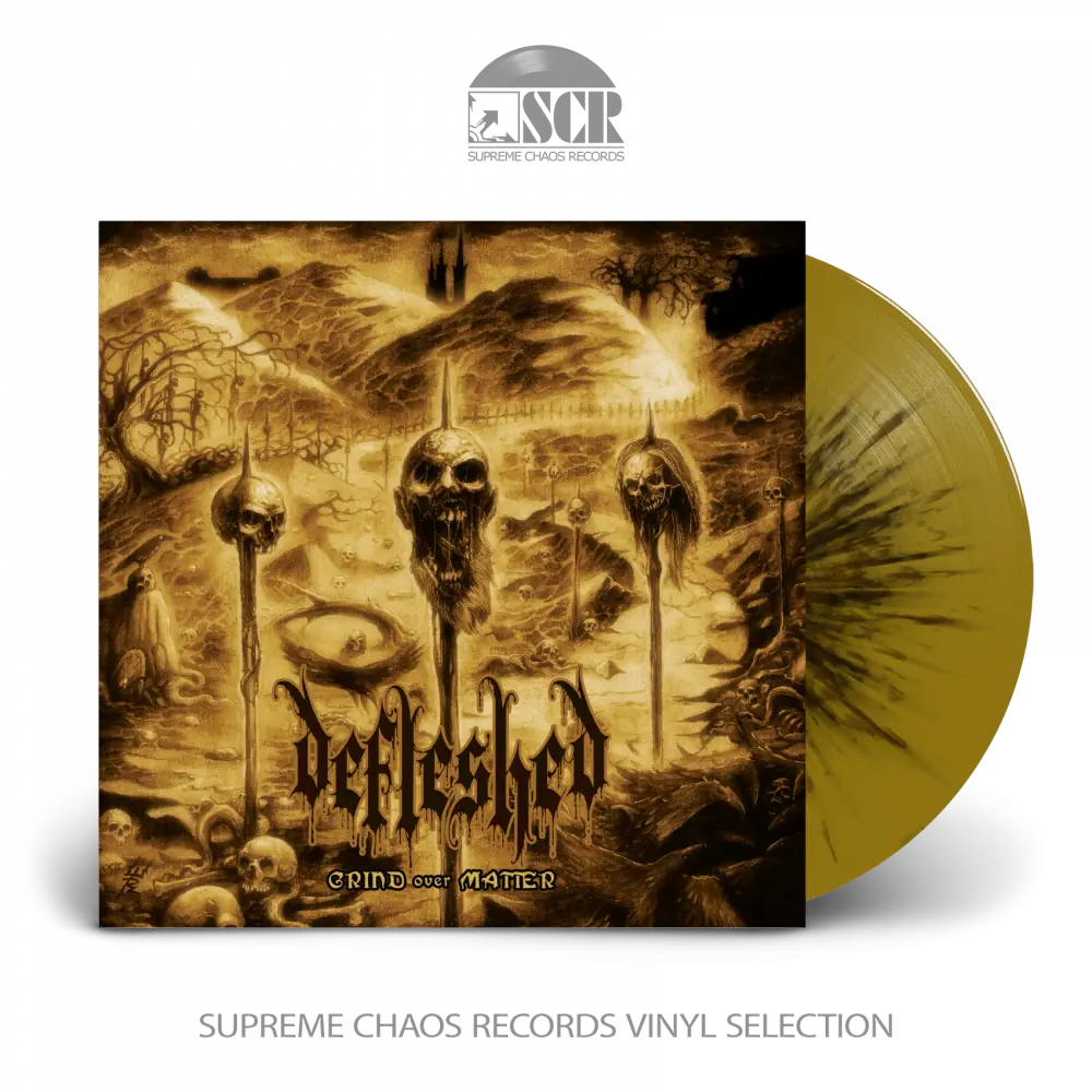DEFLESHED · Grind Over Matter | GOLD/BLACK LP DEFLESHED · Grind Over Matter | GOLD/BLACK LP (Death Metal Vinyl)