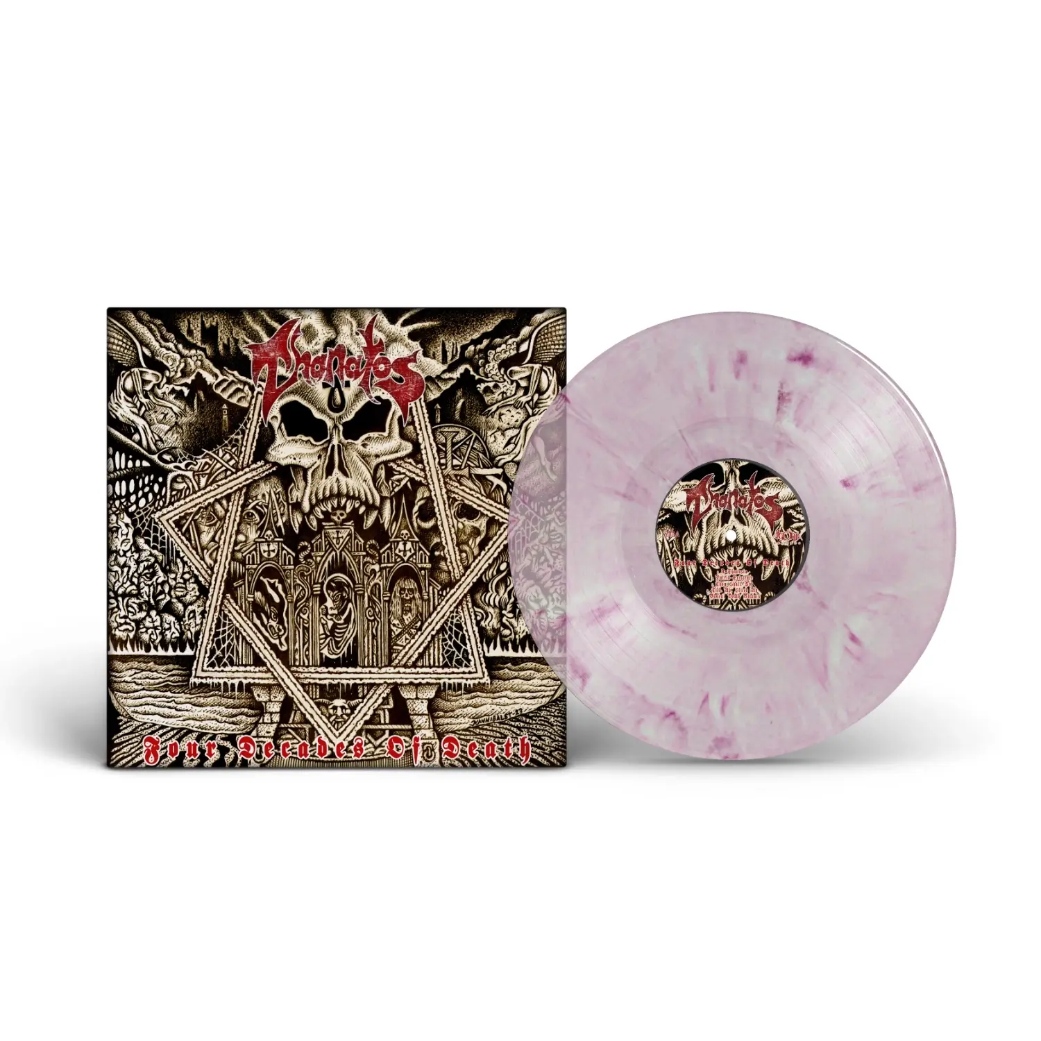 THANATOS - Four Decades Of Death · CLEAR/RED SMOKE LP+DVD