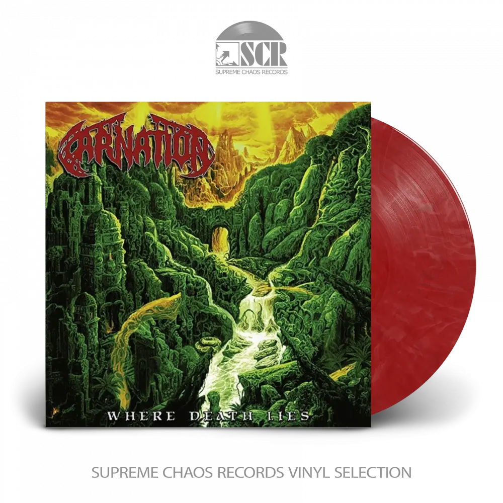 CARNATION - Where Death Lies · RED/WHITE/BLACK LP (Death Metal Vinyl)