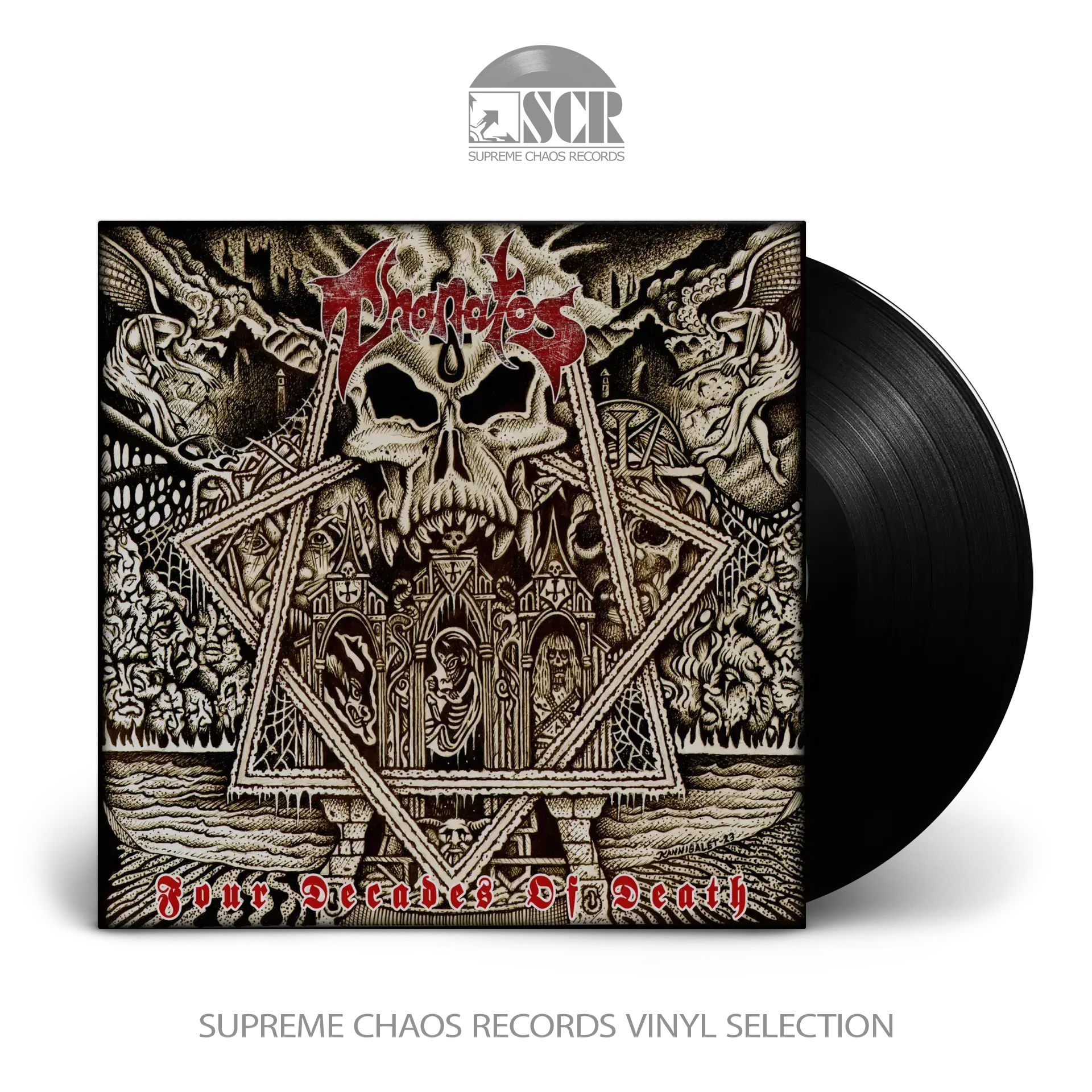 THANATOS - Four Decades Of Death · BLACK LP+DVD