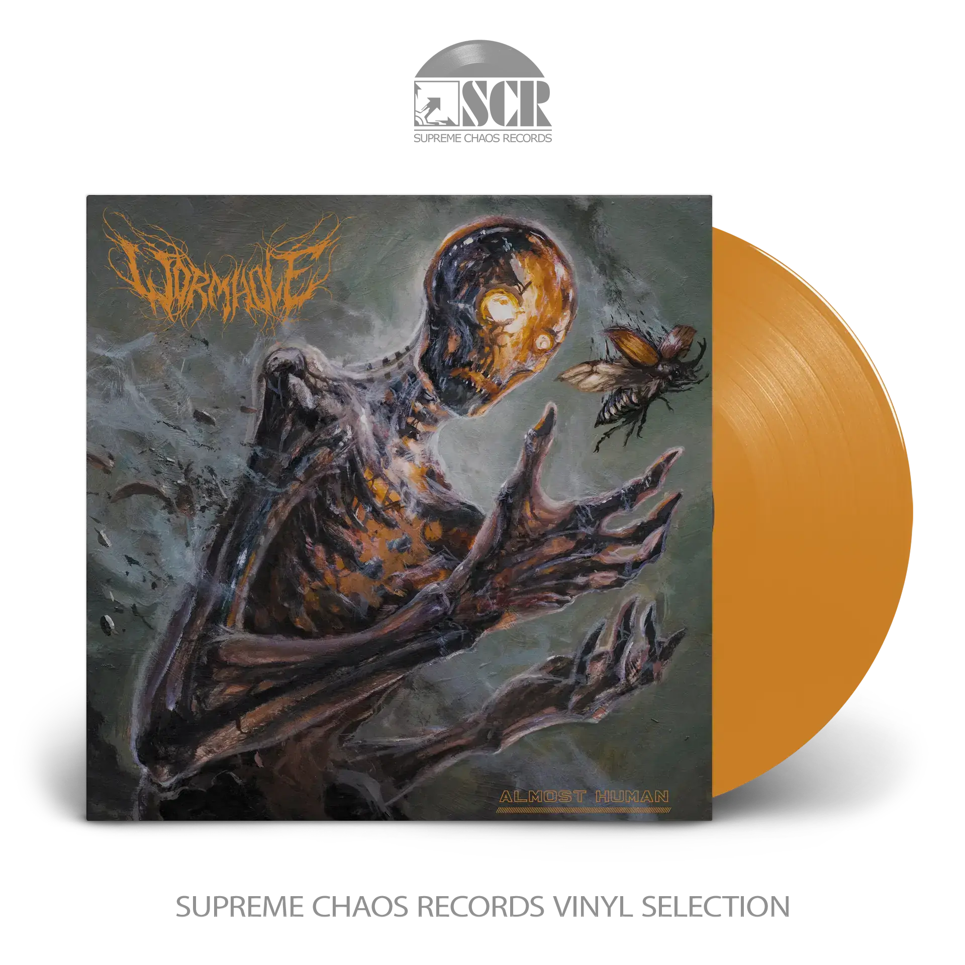 WORMHOLE · Almost Human | ORANGE LP (Death Metal/Grindcore Vinyl)