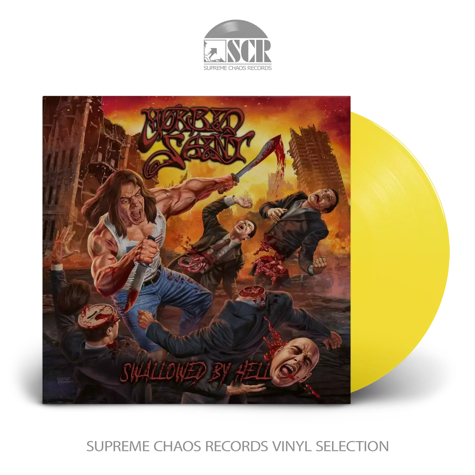 MORBID SAINT · Swallowed By Hell | YELLOW LP MORBID SAINT · Swallowed By Hell | YELLOW LP (Thrash Metal Vinyl)