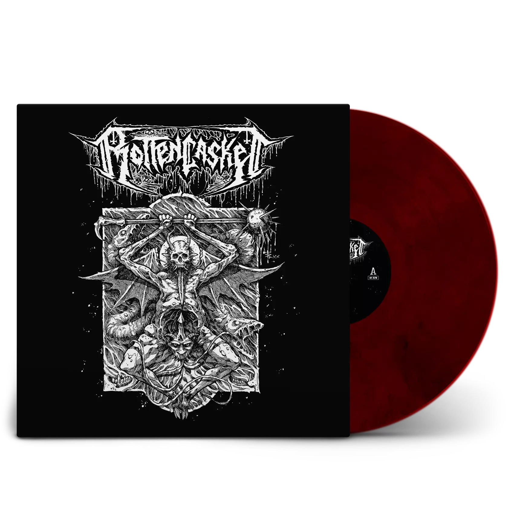 ROTTEN CASKET · First Nail in the Casket (Re-Release) | RED/BLACK LP (Death Metal Vinyl)
