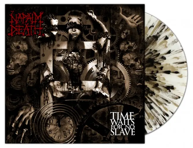 NAPALM DEATH - Time Waits For No Slave · EMP WHITE SPLATTER LP