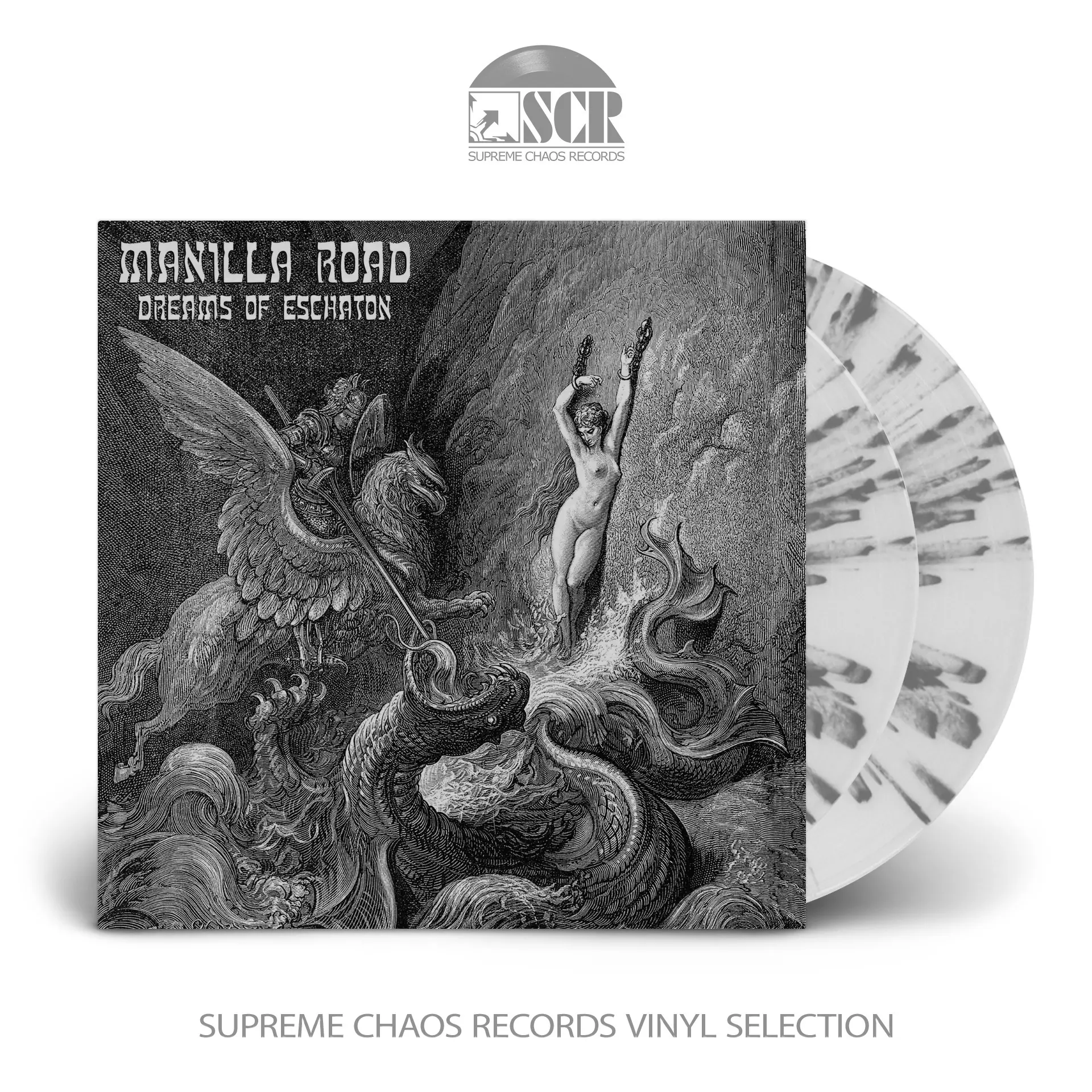 MANILLA ROAD - Dreams Of Eschaton · WHITE/GREY SPLATTER DLP