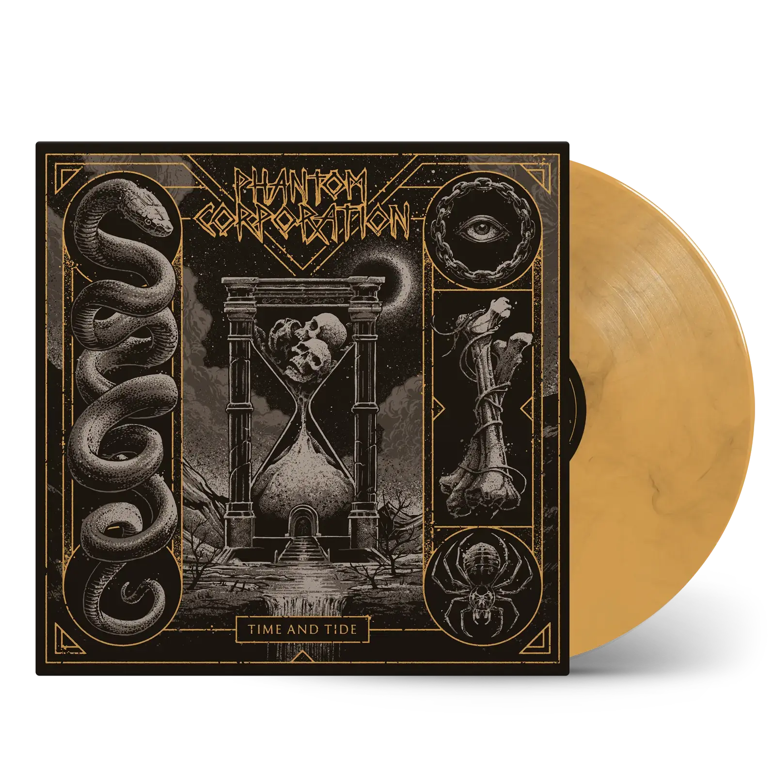 PHANTOM CORPORATION - Time And Tide · YELLOW/BLACK LP (Thrash Metal/D-Beat/Death Metal Vinyl)