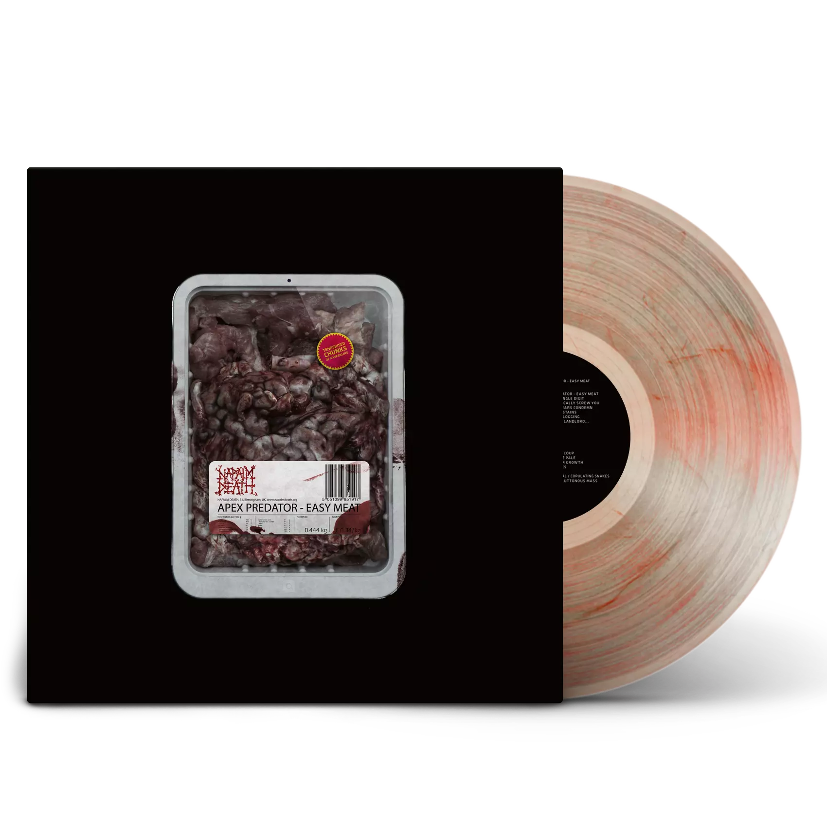 NAPALM DEATH - Apex Predator - Easy Meat [CLEAR RED BLACK FLESH MARBLED LP]