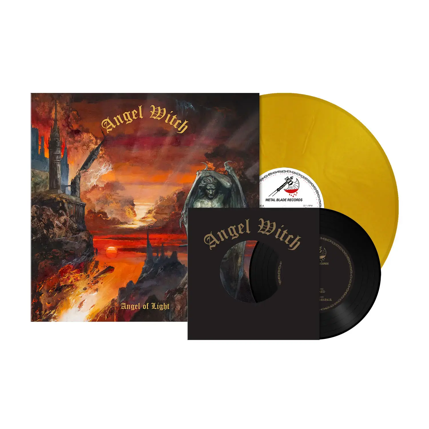 ANGEL WITCH · Angel Of Light (Tour Edition) | GOLD METALLIC LP+7" ANGEL WITCH · Angel Of Light (Tour Edition) | GOLD METALLIC LP+7" (Heavy Metal Vinyl)