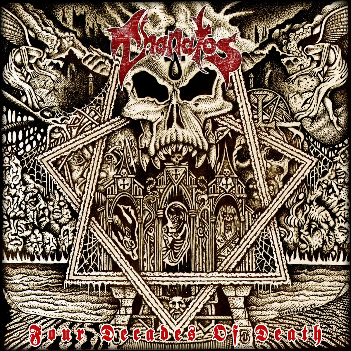 THANATOS - Four Decades Of Death · CLEAR/RED SMOKE LP (Death Metal Vinyl) · Picture 1