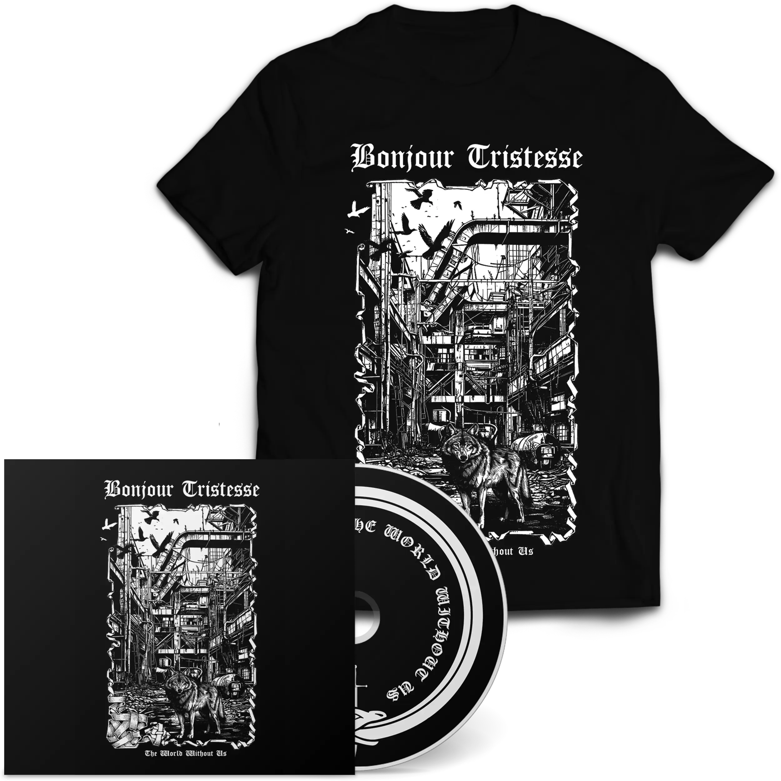 BONJOUR TRISTESSE - The World Without Us · DIGIPAK T-SHIRT BUNDLE