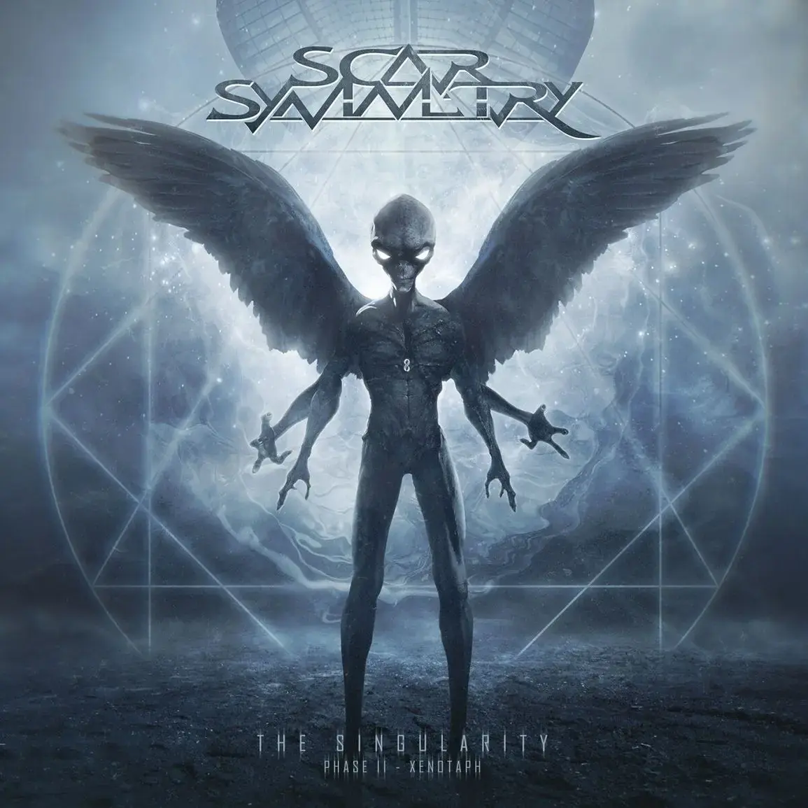 SCAR SYMMETRY · The Singularity Phase II - Xenotaph | WHITE/BLACK MARBLED 2LP (Melodic Death Metal Vinyl) · Picture 1