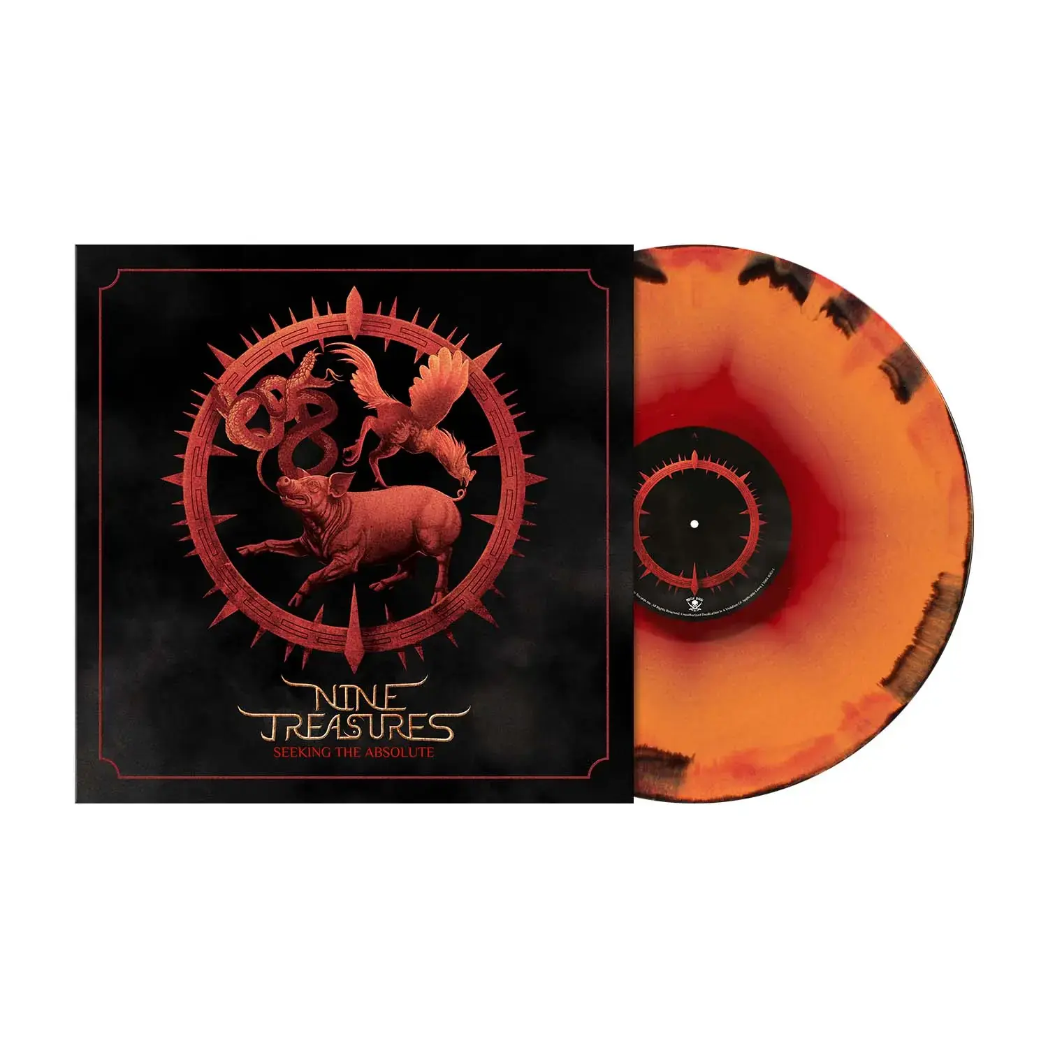NINE TREASURES · Seeking The Absolute | ORANGE RED BLACK MELT LP NINE TREASURES · Seeking The Absolute | ORANGE RED BLACK MELT LP (Heavy Metal Vinyl)