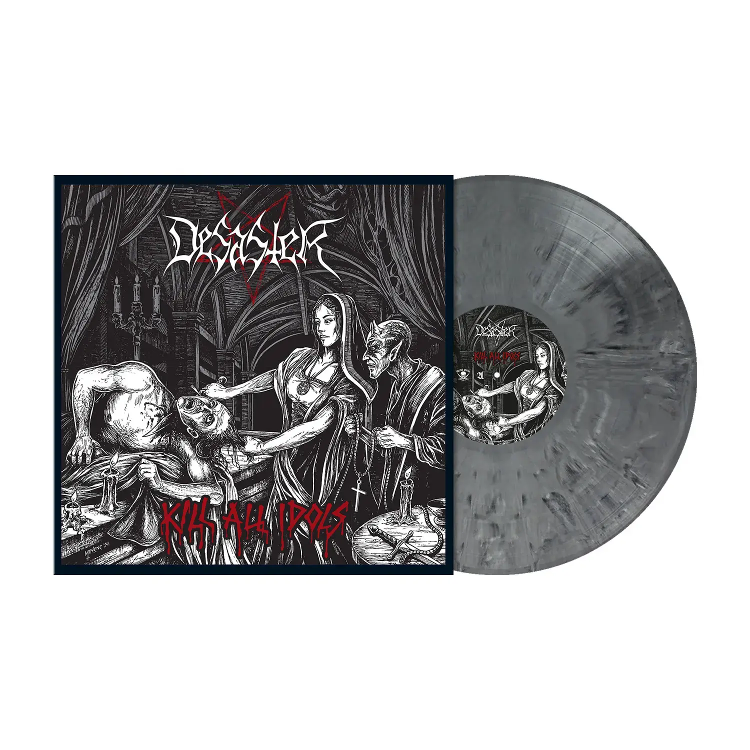 DESASTER - Kill All Idols · GREY MARBLED LP · Picture 2 DESASTER - Kill All Idols · GREY MARBLED LP (Black Metal/Thrash Metal Vinyl) · Picture 2