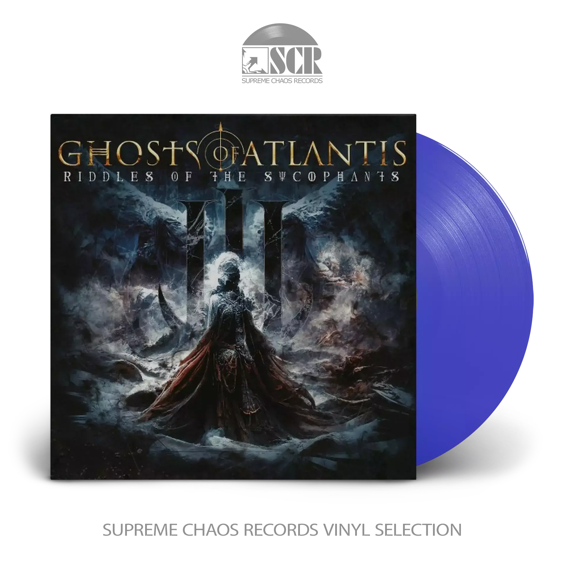 GHOSTS OF ATLANTIS · Riddles Of The Sycophants | BLUE LP GHOSTS OF ATLANTIS · Riddles Of The Sycophants | BLUE LP (Melodic Death Metal Vinyl)