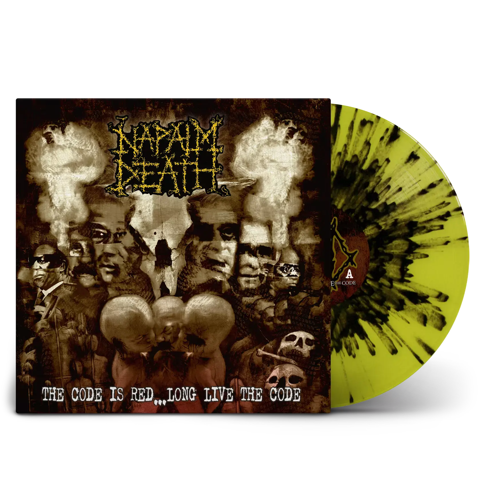 NAPALM DEATH - The Code Is Red · YELLOW/BLACK SPLATTER LP