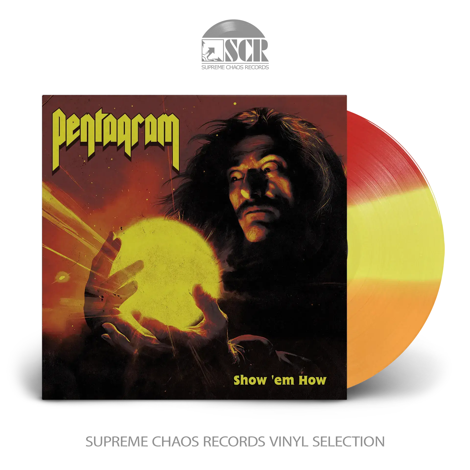 PENTAGRAM - Show 'Em How · RED/YELLOW/ORANGE STRIPED LP
