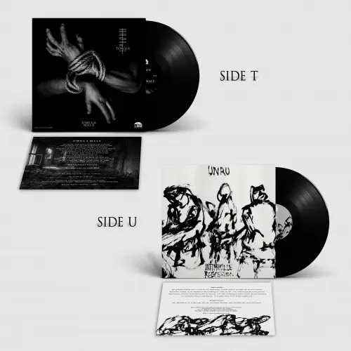 UNRU / TONGUE - Split · BLACK LP