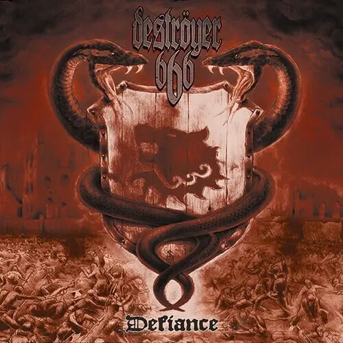 DESTRÖYER 666 - Defiance · GOLD/ORANGE LP (Thrash Metal/Black Metal Vinyl) · Bild 1