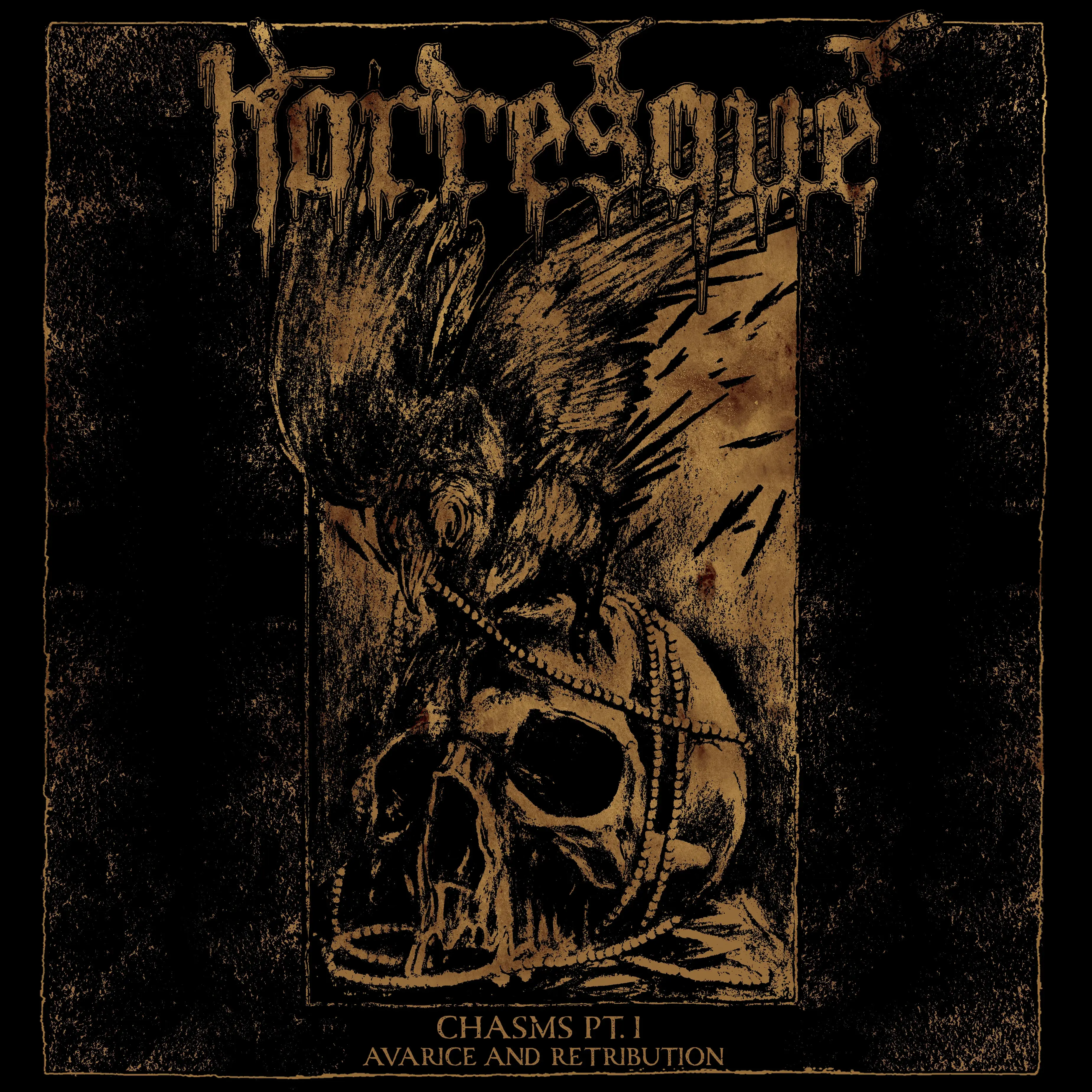 HORRESQUE - Chasms Pt. I - Avarice and Retribution · YELLOW/BLACK LP (Death Metal/Black Metal Vinyl) · Picture 1