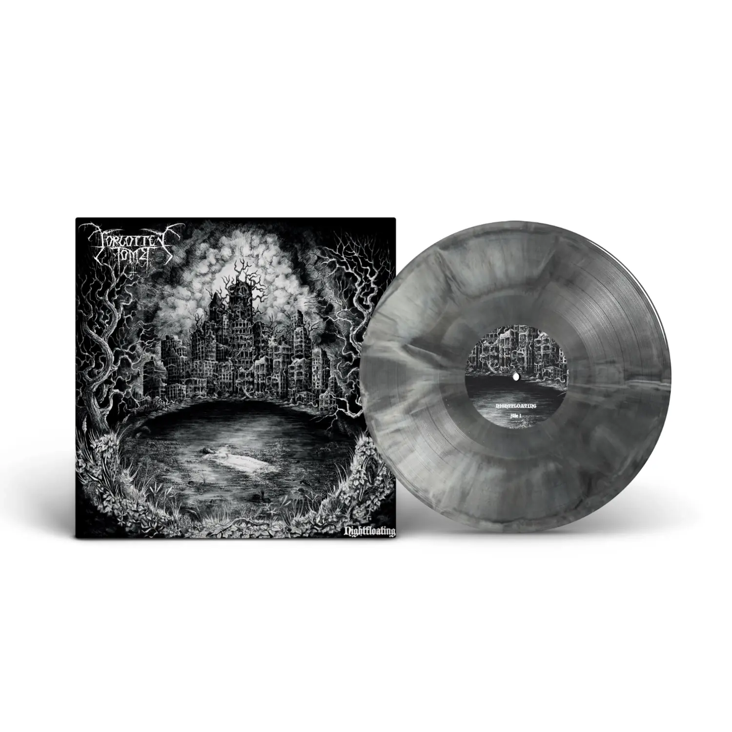 FORGOTTEN TOMB · Nightfloating | GREY MARBLED LP FORGOTTEN TOMB · Nightfloating | GREY MARBLED LP (Black Metal/Doom Metal Vinyl)