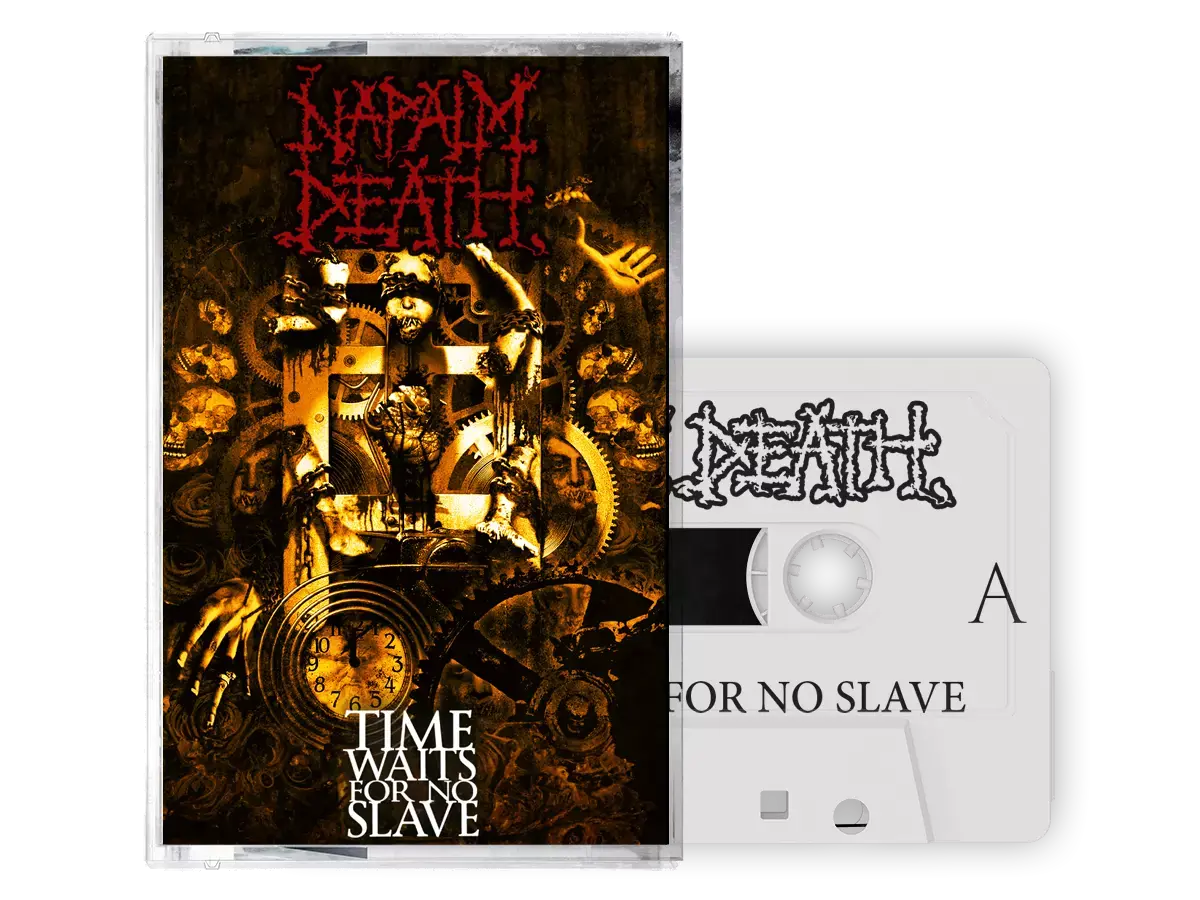 NAPALM DEATH · Time Waits For No Slave | WHITE TAPE NAPALM DEATH · Time Waits For No Slave | WHITE TAPE (Grindcore Tapes)