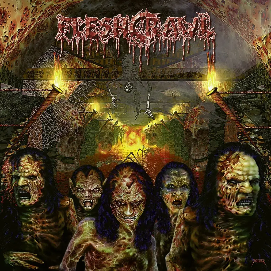 FLESHCRAWL - As Blood Rains From The Sky ... We Walk The Path Of Endless Fire · BLACK LP (Death Metal Vinyl) · Picture 1