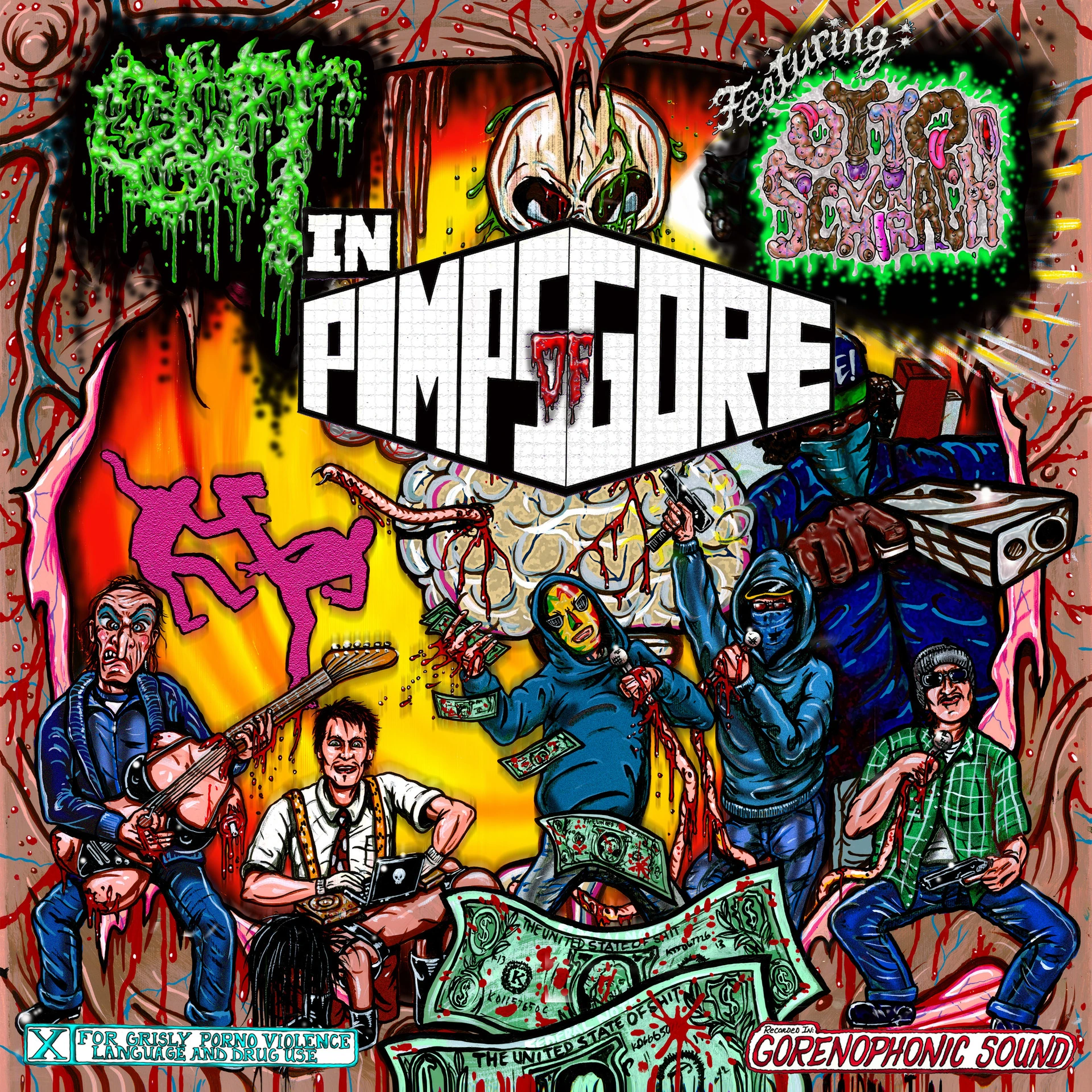 GUT · Pimps of Gore | BLACK 7" EP (Grindcore/Electronic Vinyl) · Picture 1
