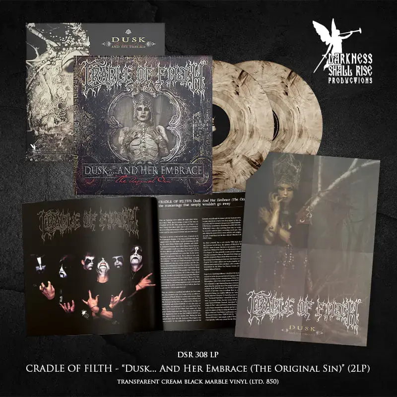CRADLE OF FILTH · Dusk And Her Embrace (The Original Sin) | CREAM CLEAR/BLACK MARBLED 2LP · Picture 2 CRADLE OF FILTH · Dusk And Her Embrace (The Original Sin) | CREAM CLEAR/BLACK MARBLED 2LP (Gothic Metal/Black Metal Vinyl) · Picture 2