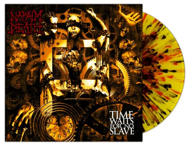 NAPALM DEATH - Time Waits For No Slave · YELLOW SPLATTER LP