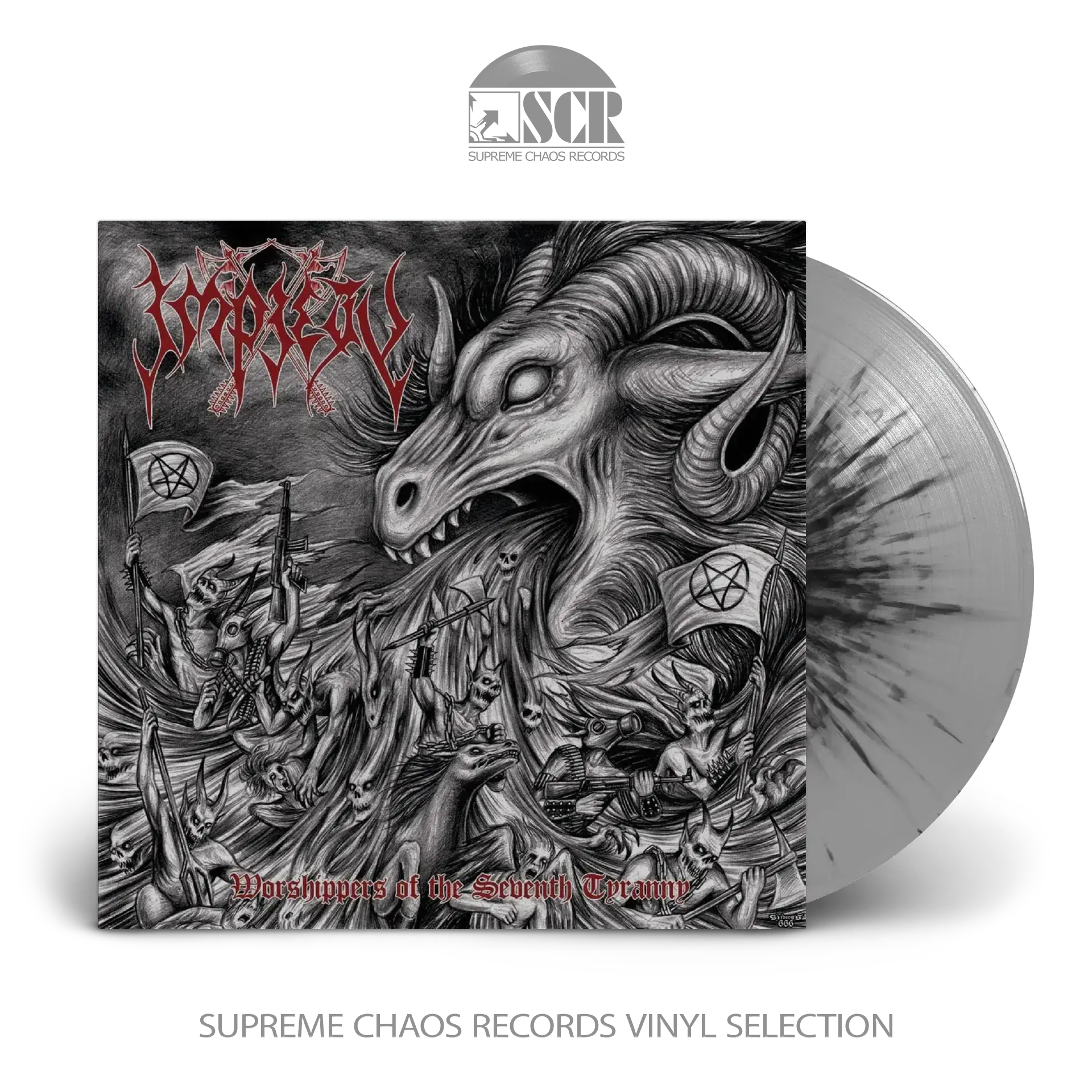IMPIETY · Worshippers Of The Seventh Tyranny | MULTI COLOR SPLATTER LP IMPIETY · Worshippers Of The Seventh Tyranny | MULTI COLOR SPLATTER LP (Black Metal/Thrash Metal Vinyl)
