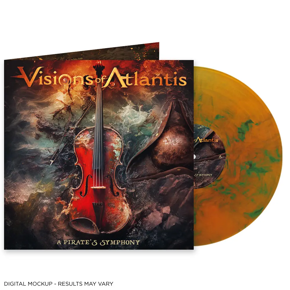 VISIONS OF ATLANTIS · A Pirate's Symphony | TRANSPARENT ORANGE/GREEN MARBLED LP (Symphonic Metal Vinyl)