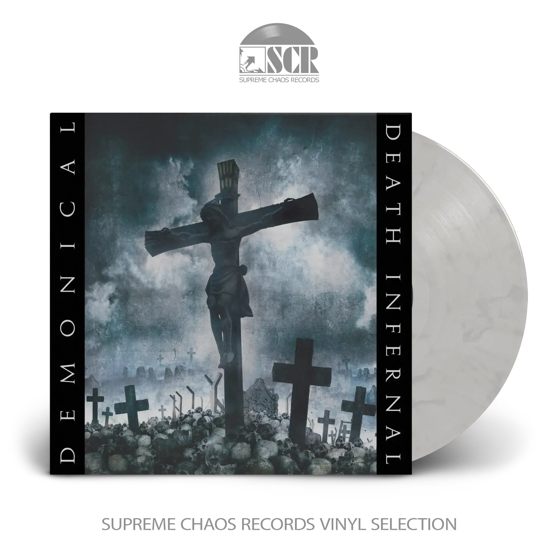 DEMONICAL - Death Infernal · WHITE/GRAY/BLACK MARBLED LP (Death Metal Vinyl)