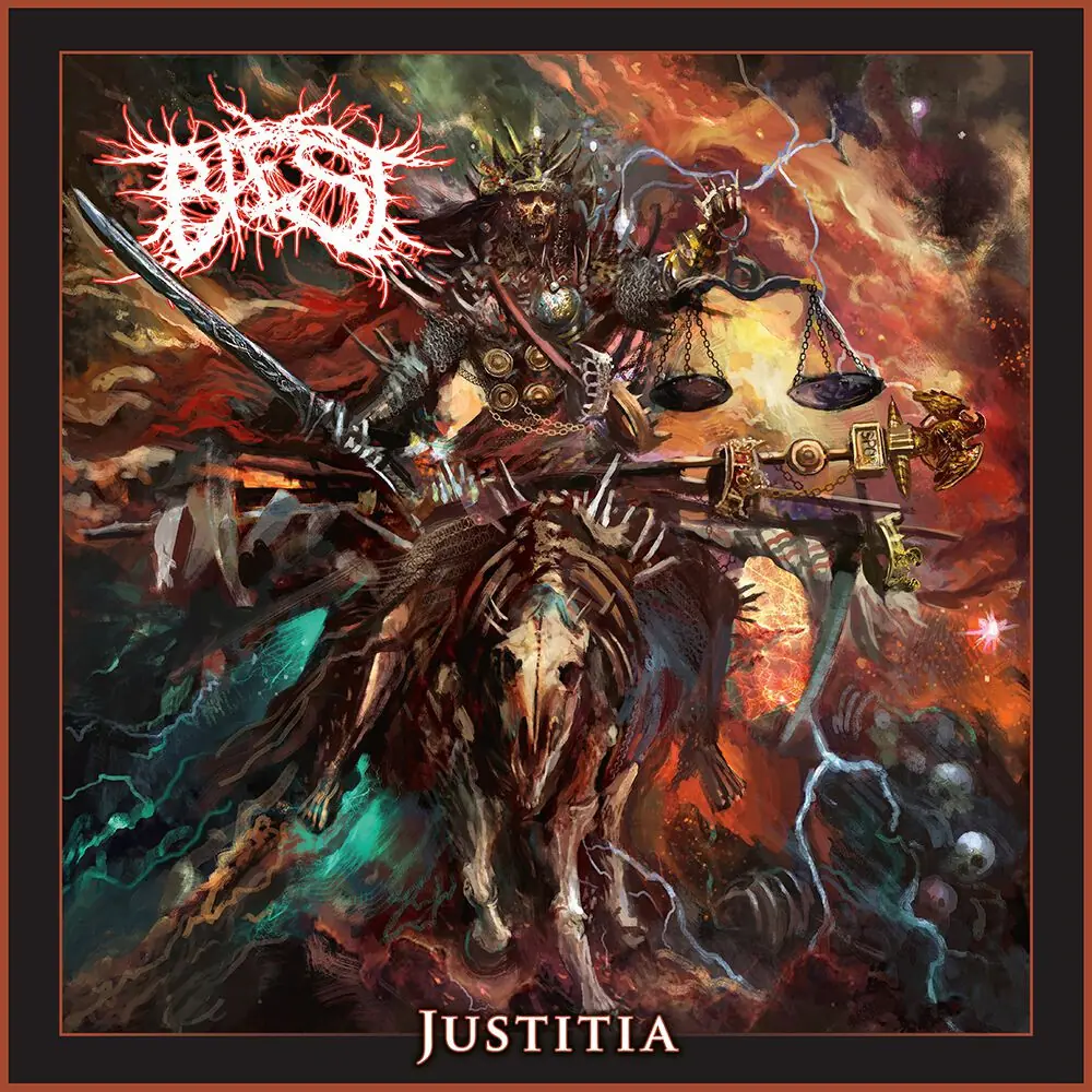 BAEST - Justitia · ORANGE/BLACK LP · Picture 1 BAEST - Justitia · ORANGE/BLACK LP (Death Metal Vinyl) · Picture 1
