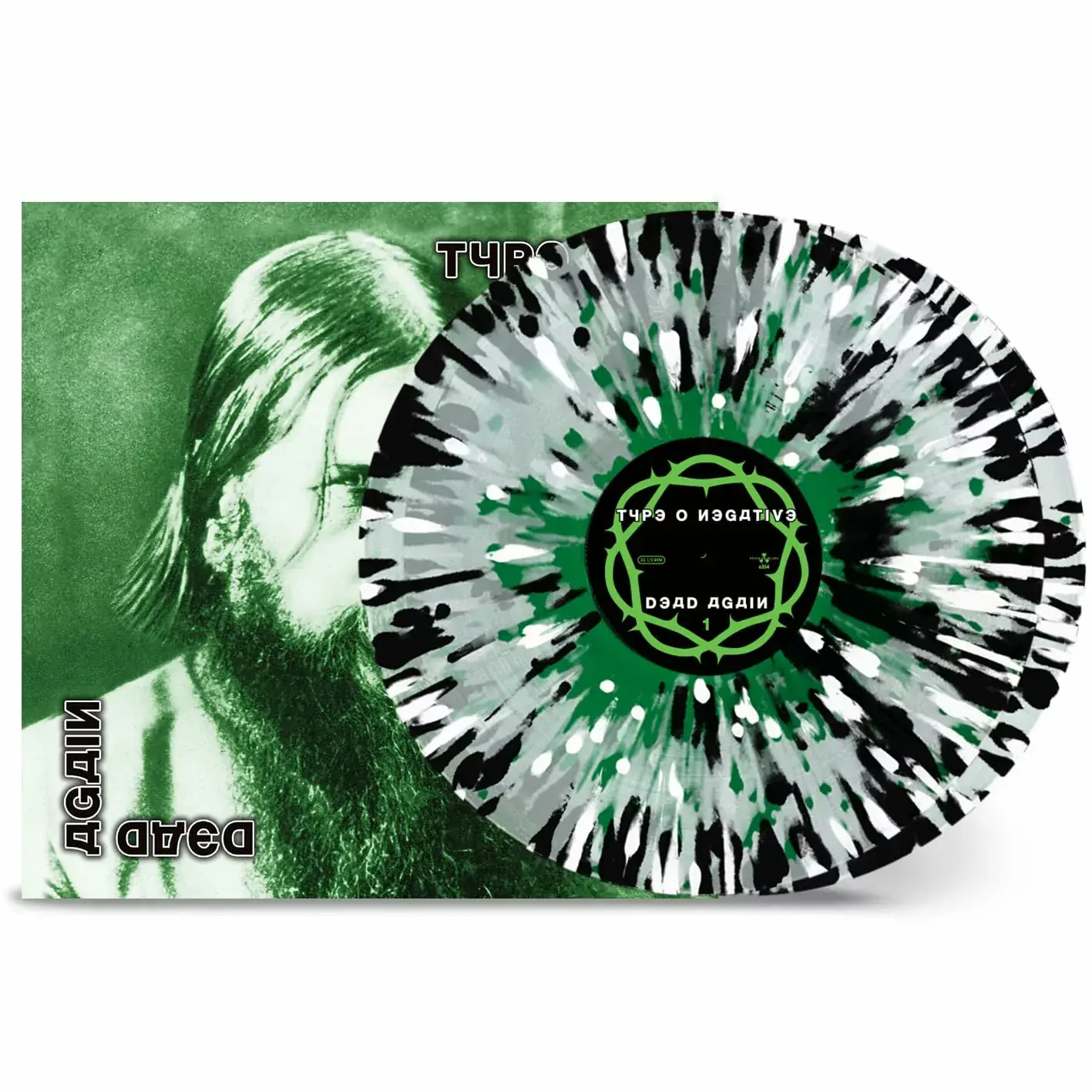 TYPE O NEGATIVE - Dead Again · GREEN/WHITE/BLACK SPLATTER DLP